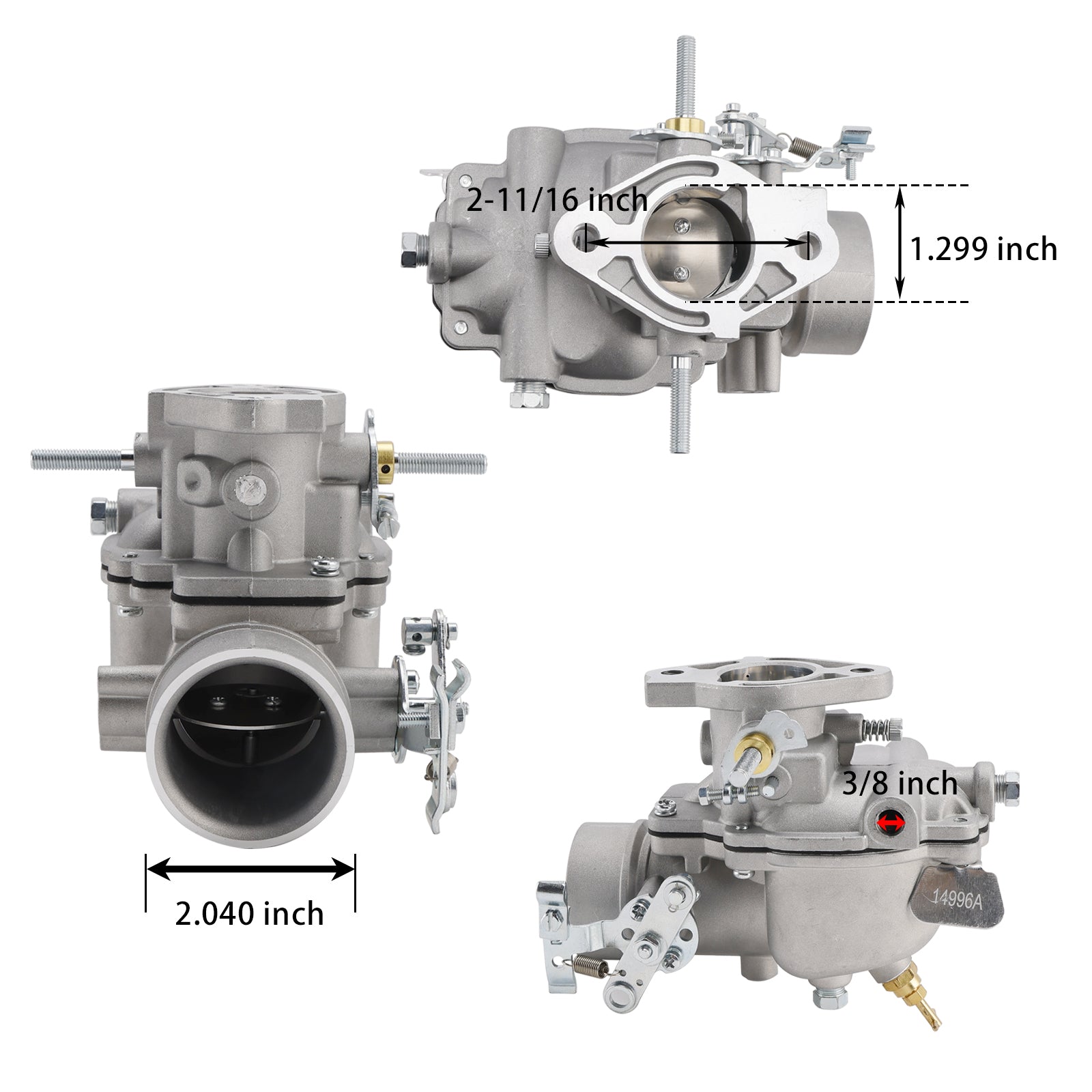 Pour les modèles CASE 500B, 510B, 511B, 530 et 535, carburateur A135849 A35816