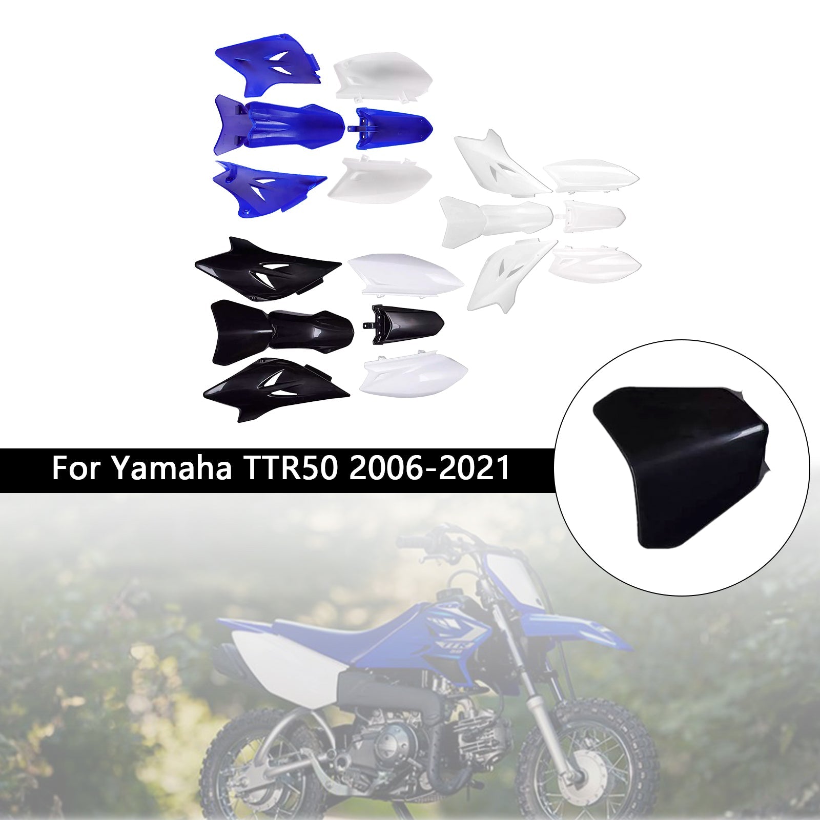 Kit per il corpo in plastica per carenatura di fango anteriore e posteriore per Yamaha TTR50 2006-2021