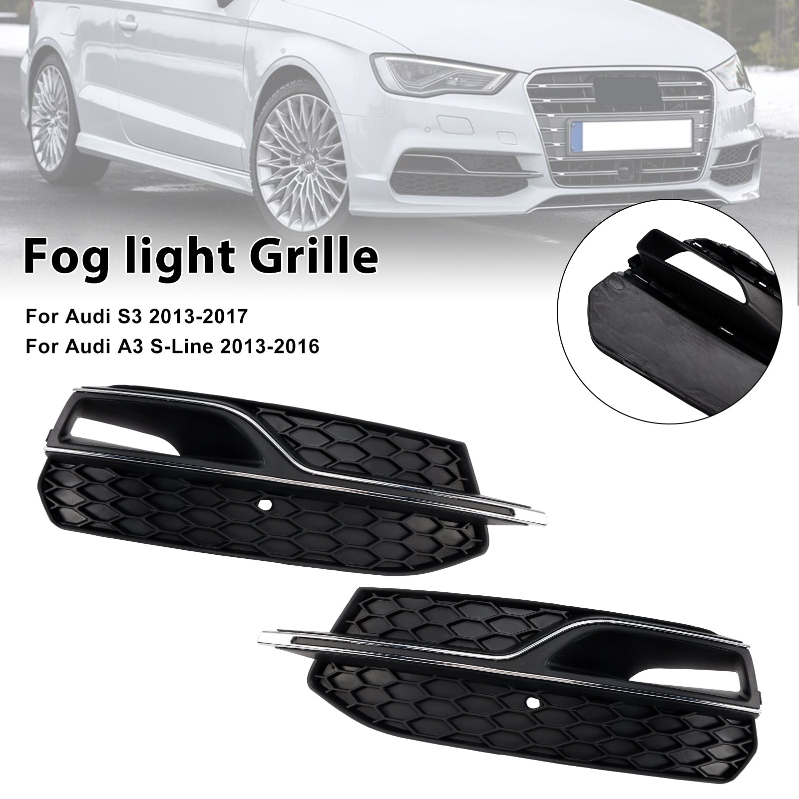 Lower Protective Grid van de voorste mistlichten voor Audi A3 S3 S-Line 2013-2016