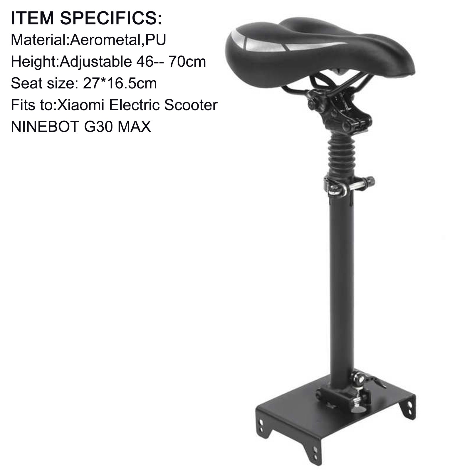 Siège réglable et pliable pour skateboard pour trottinette électrique NINEBOT G30 MAX