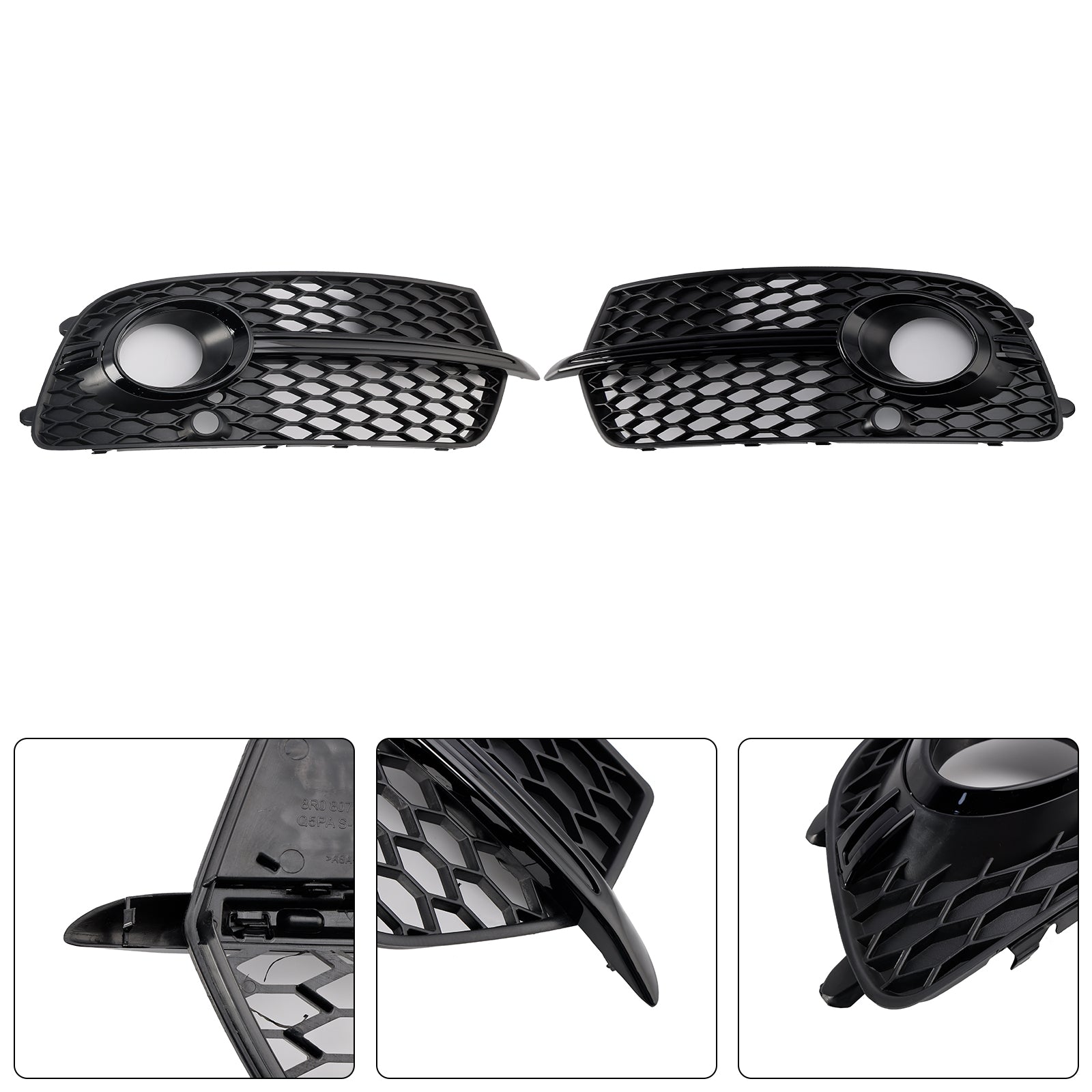 Black Front Fog Light Grille voor Audi Q5 S-Line SQ5 2013-2017