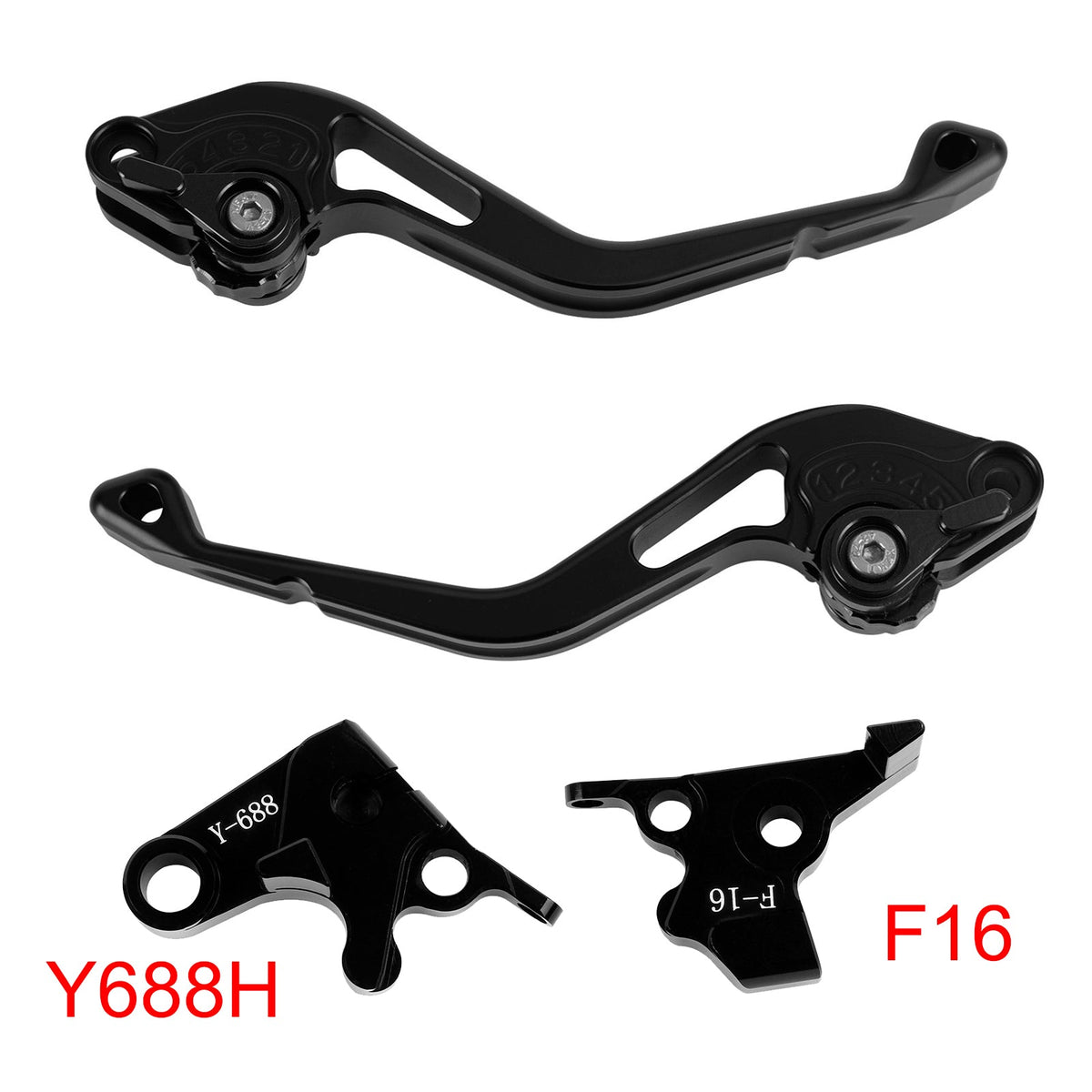 Nouveau levier de frein et d'embrayage court compatible avec Yamaha FZ6 FAZER XSR 700 900 ABS Noir