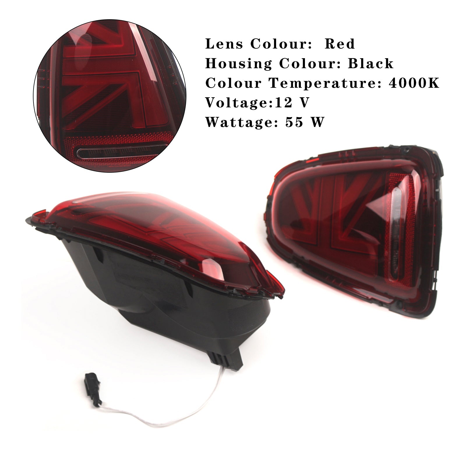 Luce posteriore a LED L&R per BMW Mini R56 R57 R58 R59 Cooper S 2007-2015 Rouges