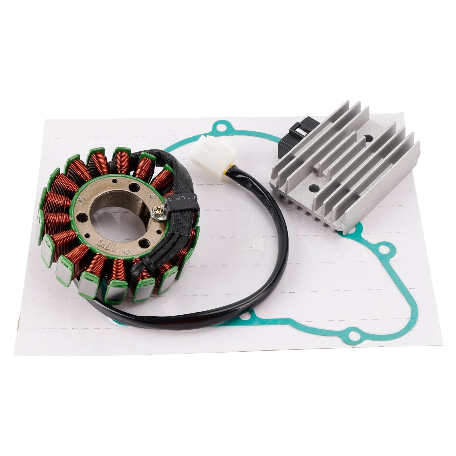 Statore, regolatore, raddrizzatore e guarnizione per Kawasaki KLF220 Bayou 220 2WD (1996-2002) - Numeri di parte : 21003-1287 e 11009-1672