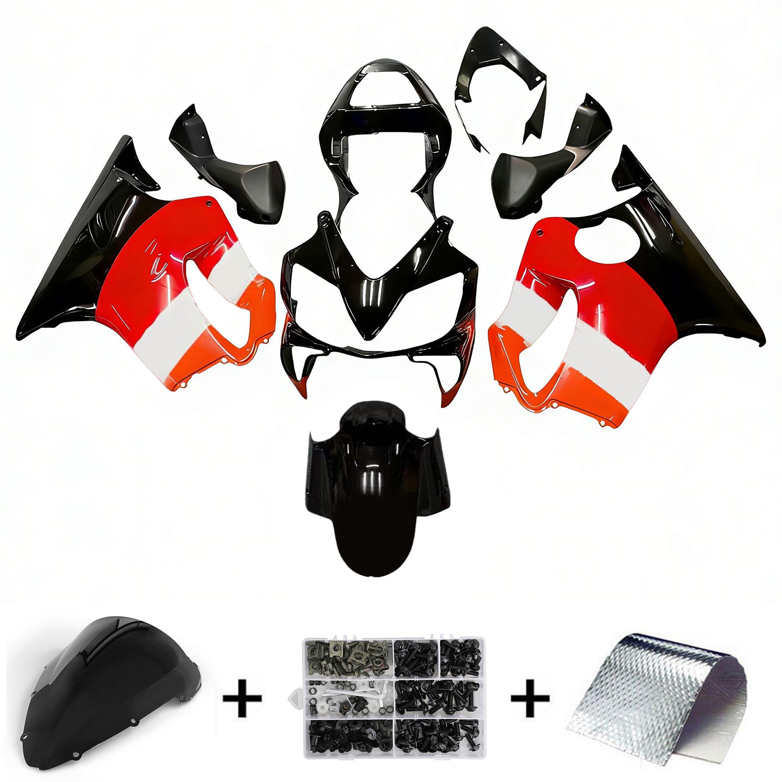 Kit de carénage par injection, carrosserie en plastique ABS, compatible avec Honda CBR600 F4i 2001-2003