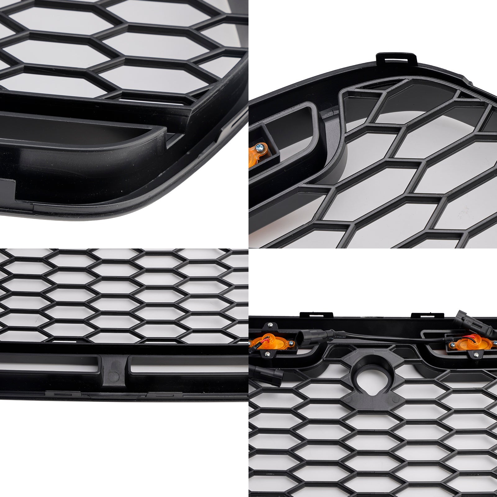 Mate de la cuadrícula delantero negro con LED para Ford Transit Mk8 Raptor 2015-2018