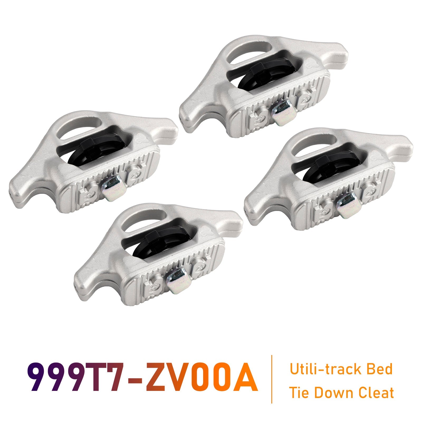 4 taquets d'arrimage Utili-track pour benne de Nissan Titan (2004-2015) - Référence : 999T7-ZV00A