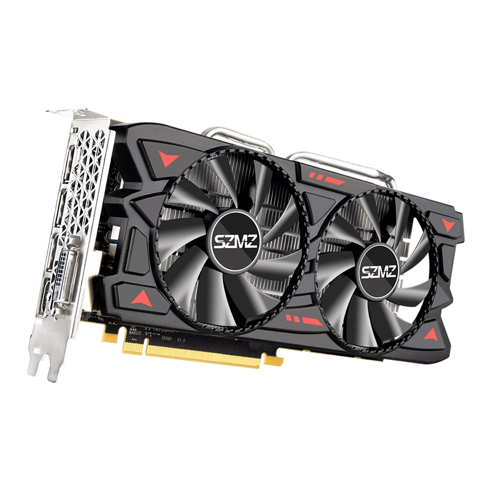 Carte graphique indépendante RX580 8G, double ventilateur, carte d';éclairage pour ordinateur de bureau