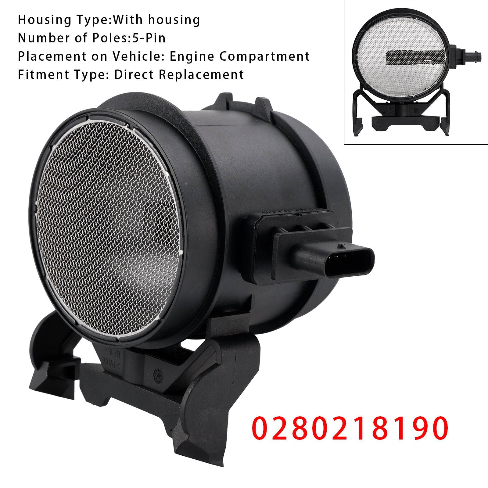 Senzor merilnika pretoka d'zračna masa za Mercedes-Benz E350 C300 ML350 0280218190