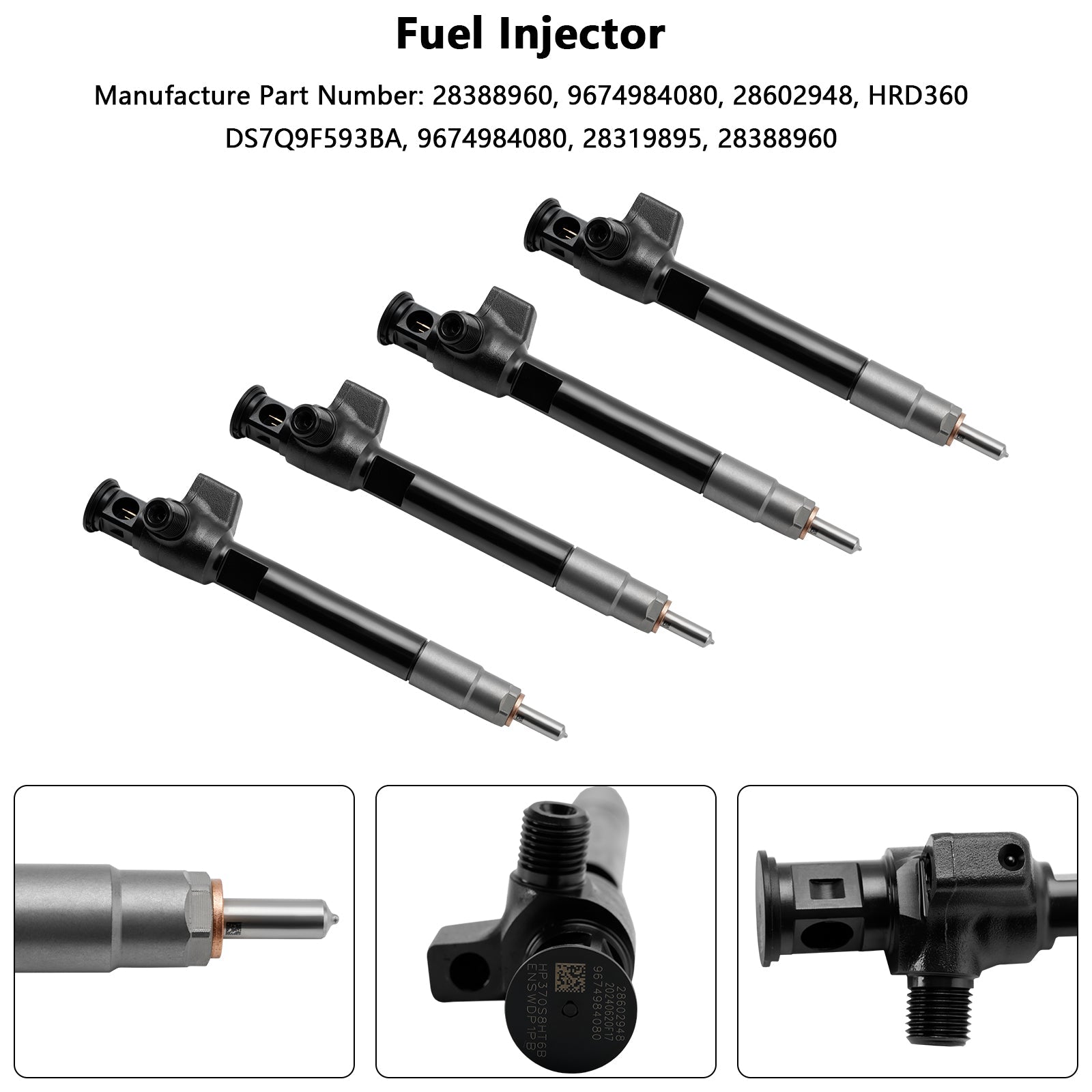 Inyector de combustible diésel Delphi, 4 Uds., 28388960, 9674984080, 28602948