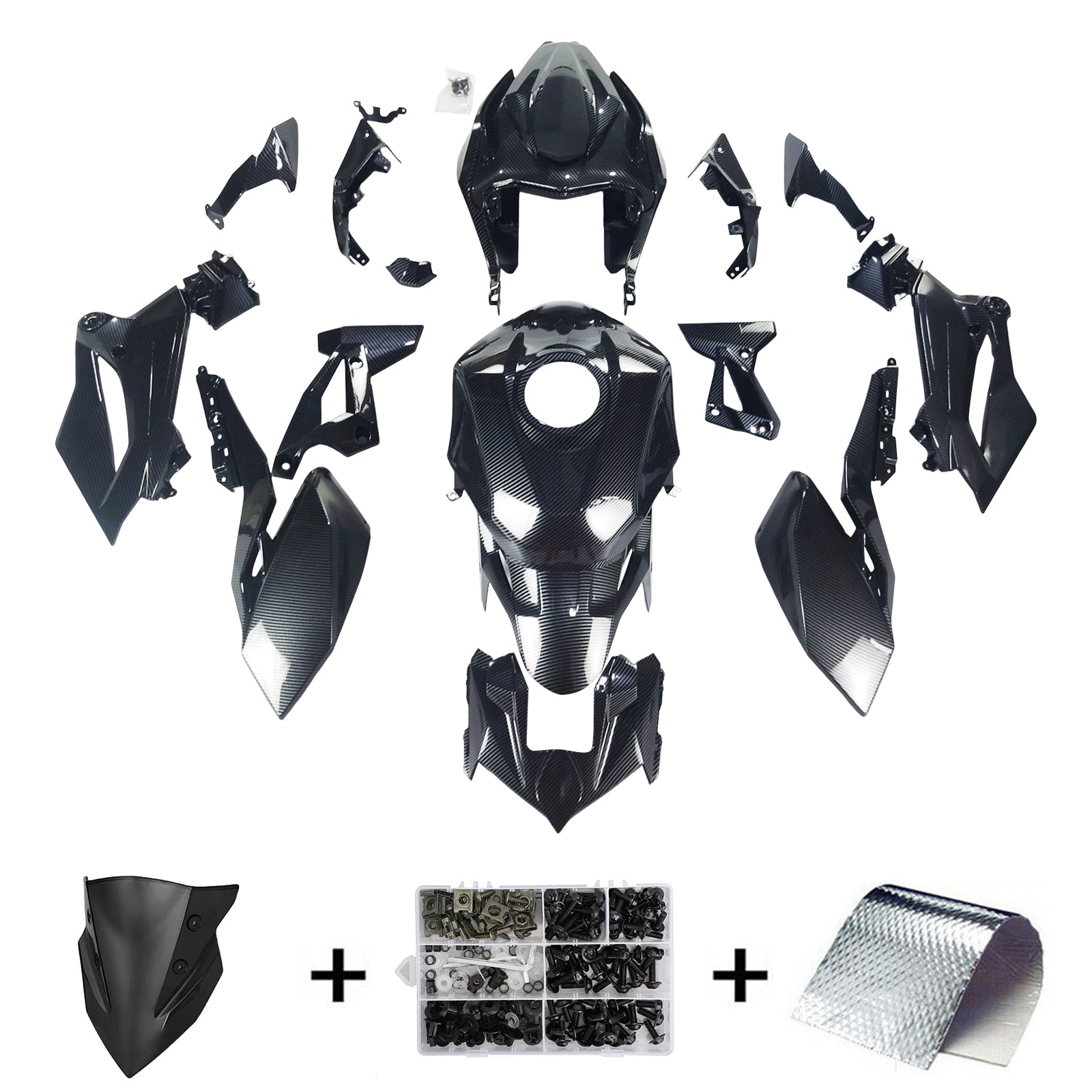 Kit de carénage en plastique ABS injecté compatible avec Kawasaki Z400 2018-2024