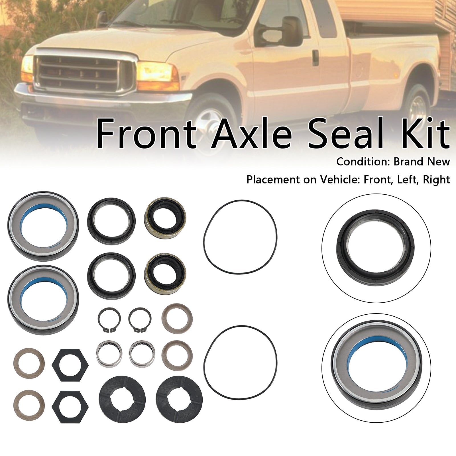 Kit di giunto per assi anteriori e rondella di arresto per Ford Super Duty Excursion F250 F350 F450 F550 1998-2004