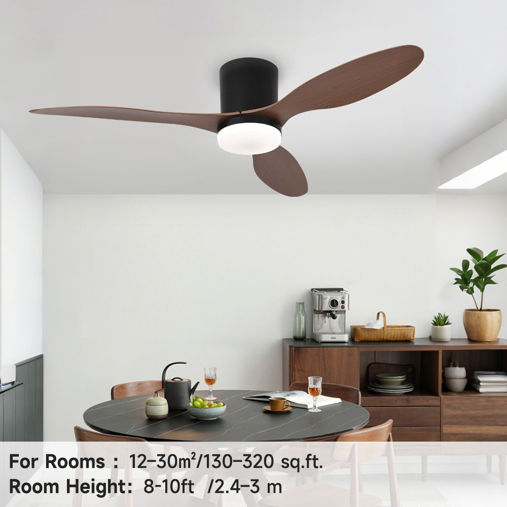 Télécommande/App pour Chambre Moteur DC Ventilateur de Plafond 52 Pouces avec Lumières