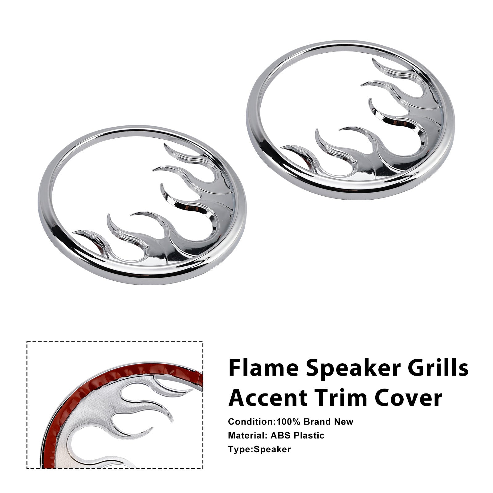 Flame Speaker Grills Decoratieve rand voor Touring Electra Glide Ultra Classic