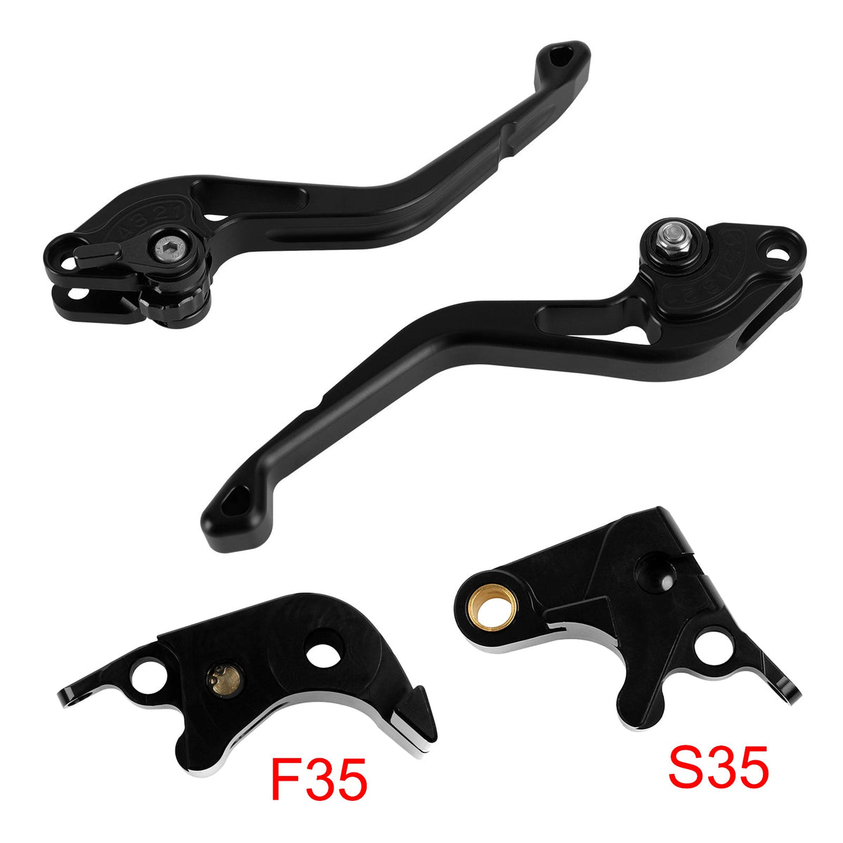Nouveau levier de frein et d'embrayage court compatible avec Suzuki GSXR600 06-10 et GSXR1000 05-06 (noir)