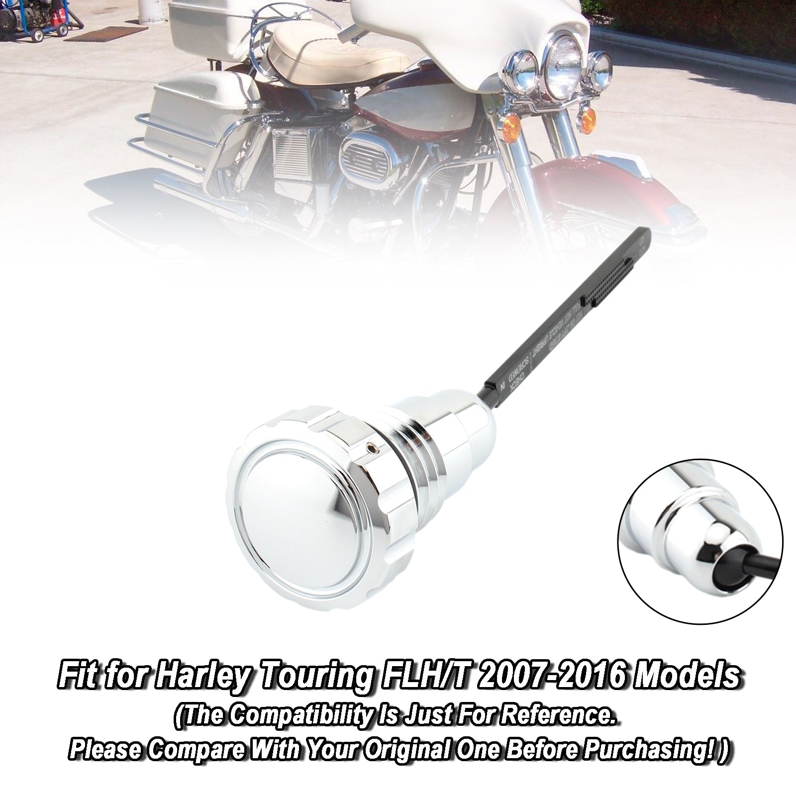 Tapa del tanque de calibre de aceite, Harley Touring FLH/T 2007 - Modelos 2016, enchufe para Touring FLH/T