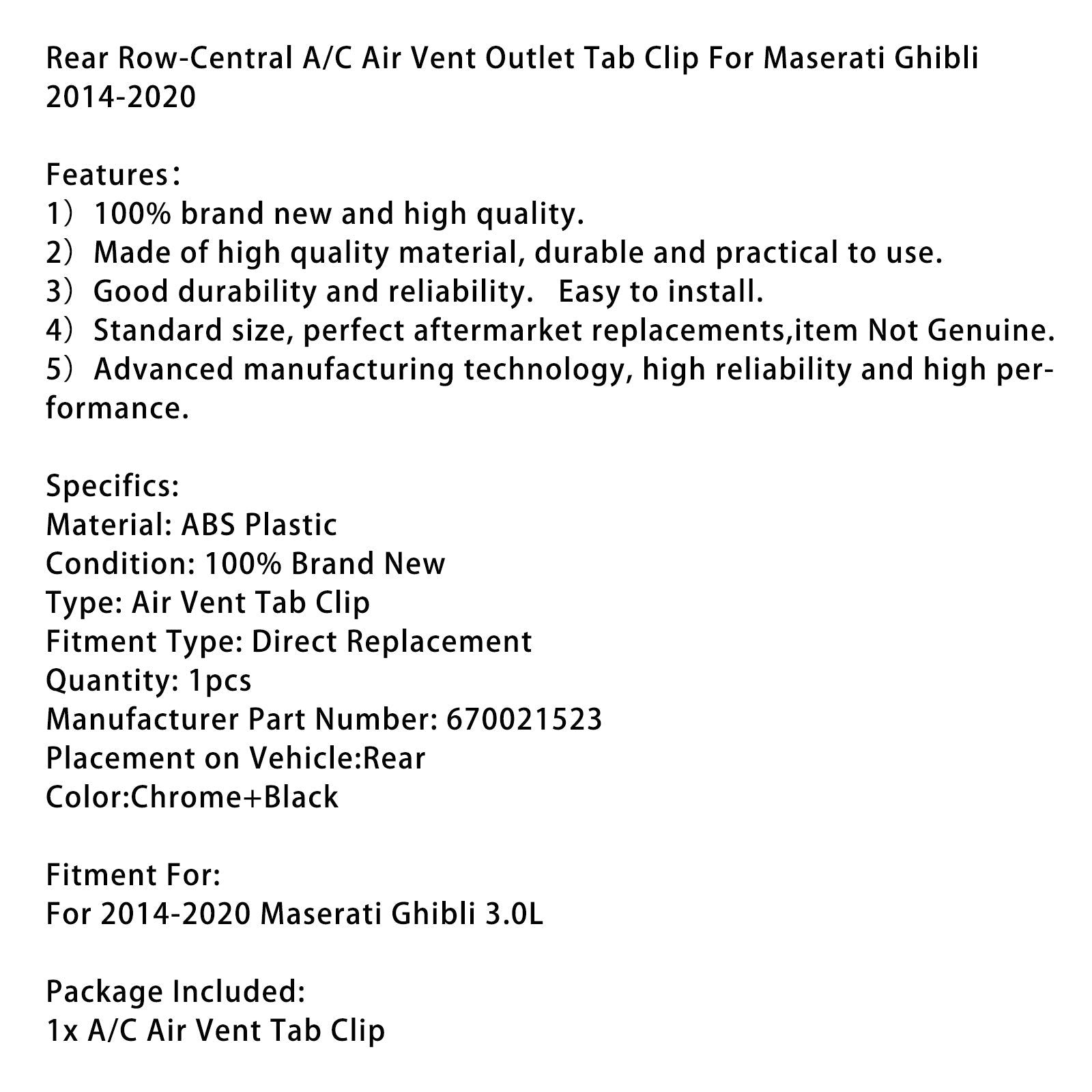 Maserati Ghibli 2014-2020 670021523