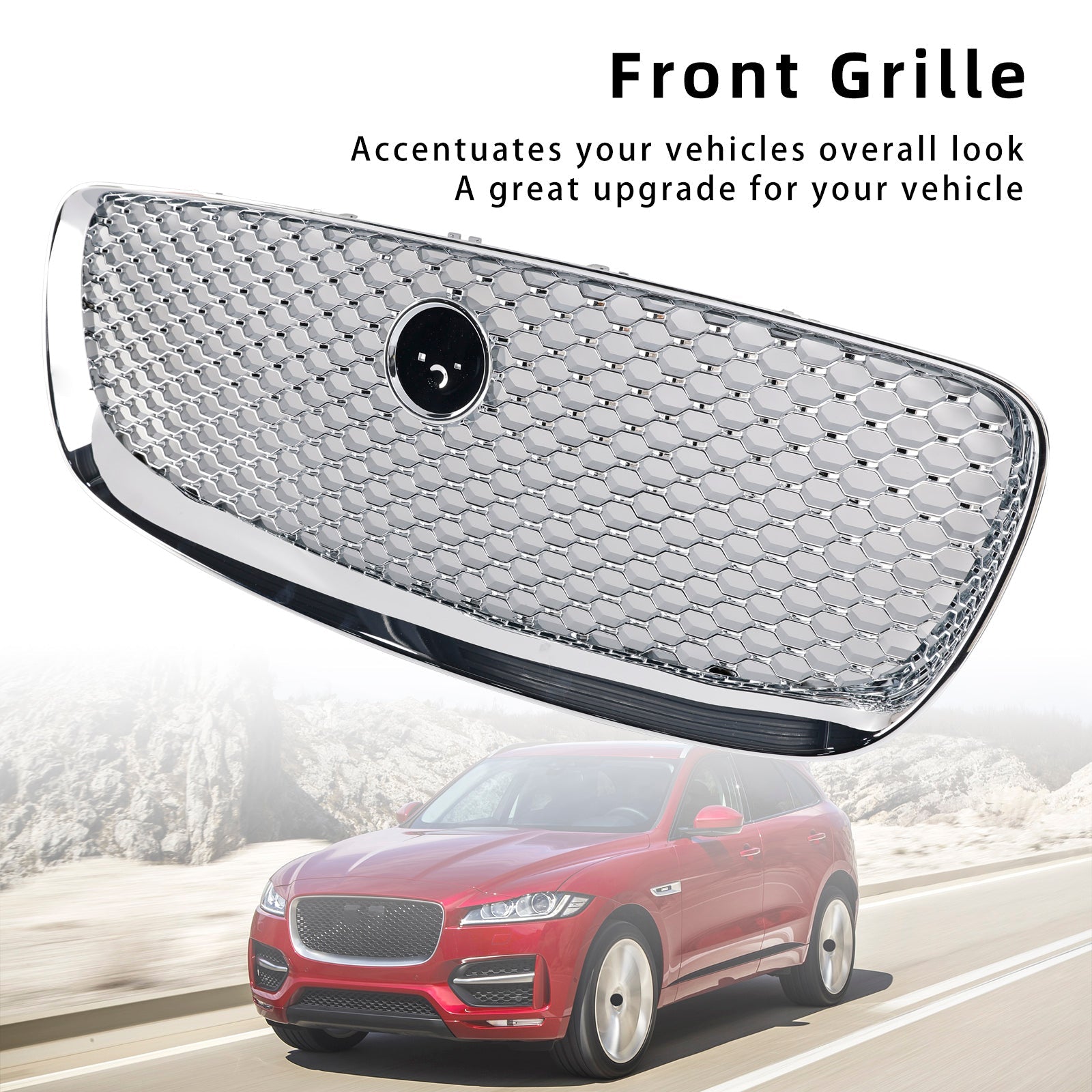 Grille de pare-chocs avant chromée pour Jaguar F-PACE X761 2016-2020