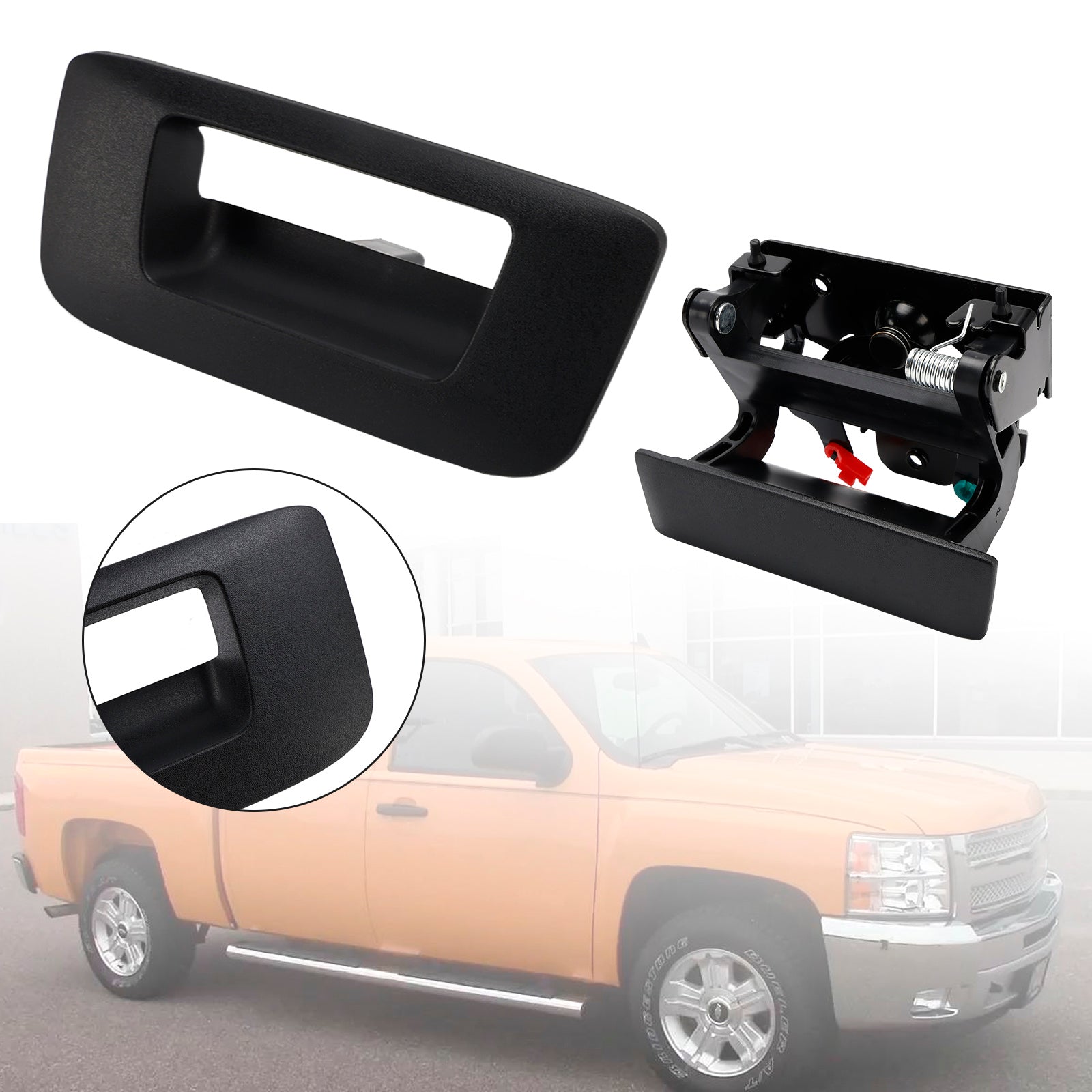 2 mustaa takaluukun ulkokahvaa Chevrolet Silverado 1500 2007-2013