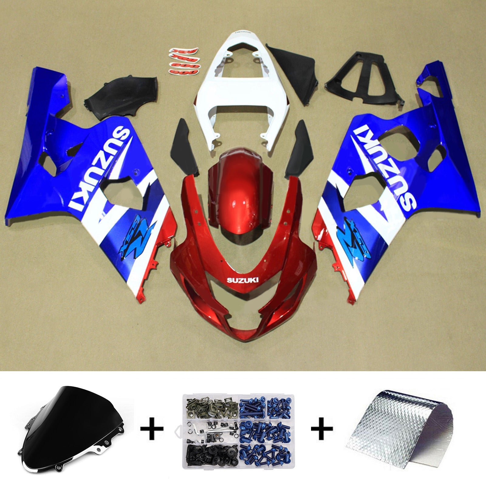Kit de carénage injecté en plastique ABS pour Suzuki GSXR 600/750 2004-2005 K4