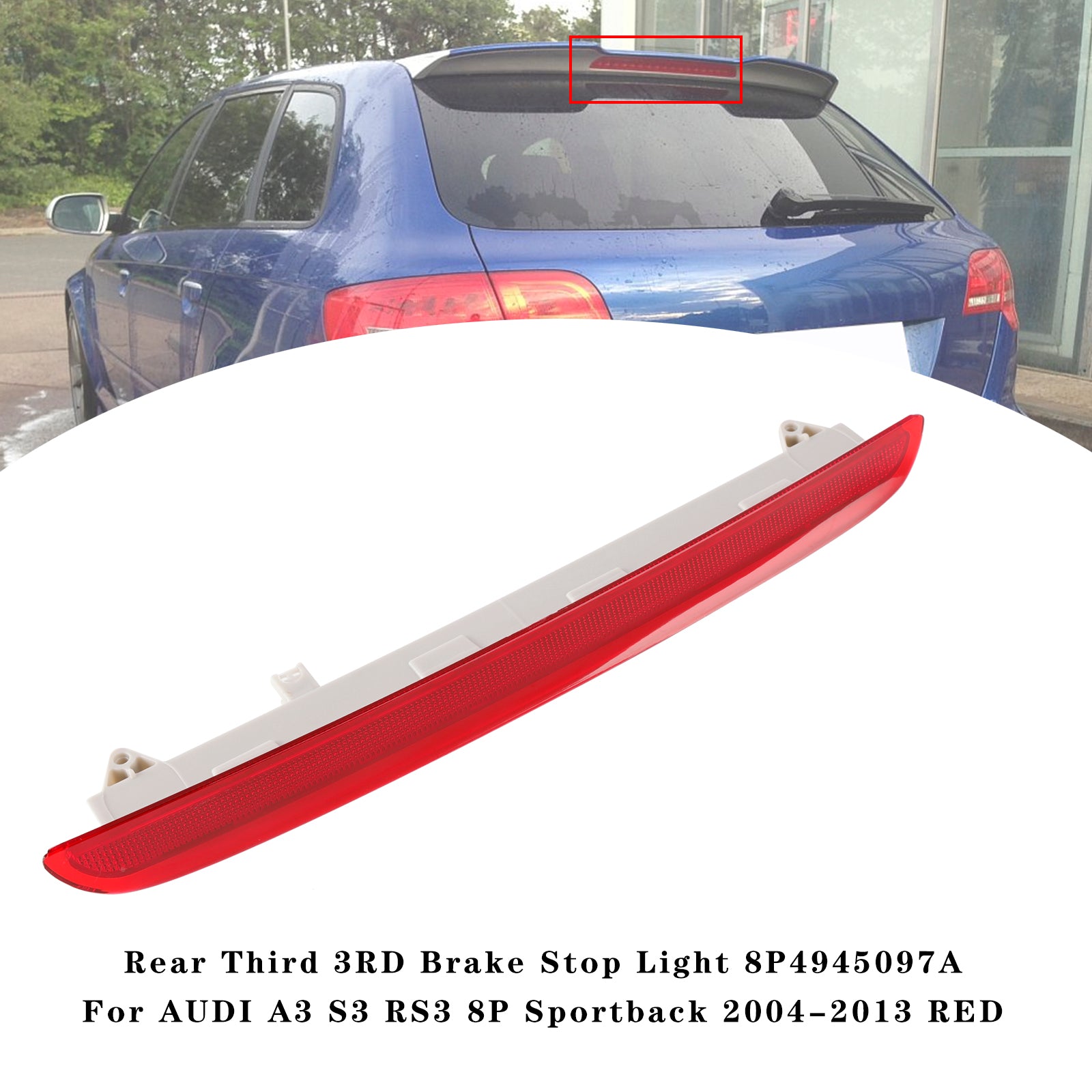 3 ° freno freno posteriore rosso 8p4945097a per audi A3 S3 RS3 8p Sportback 2004 - 2013