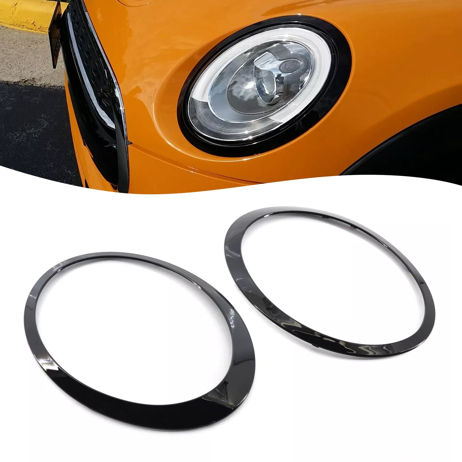 Conjunto de 2 faros negros brillantes para Mini Cooper F55, F56 y F57 (2014-2021)