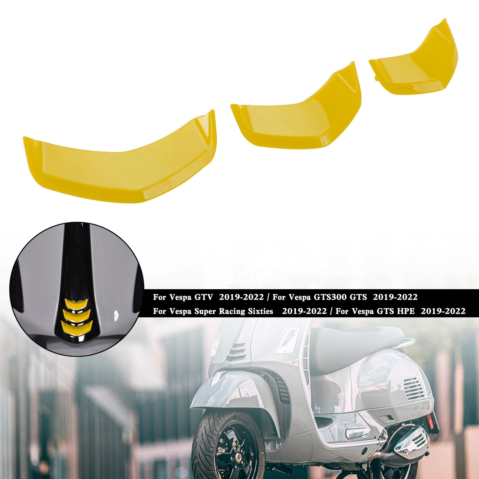 Garniture de décoration de couvercle de klaxon avant pour Vespa Sprint 300 GTS 300 HPE GTV Yellow