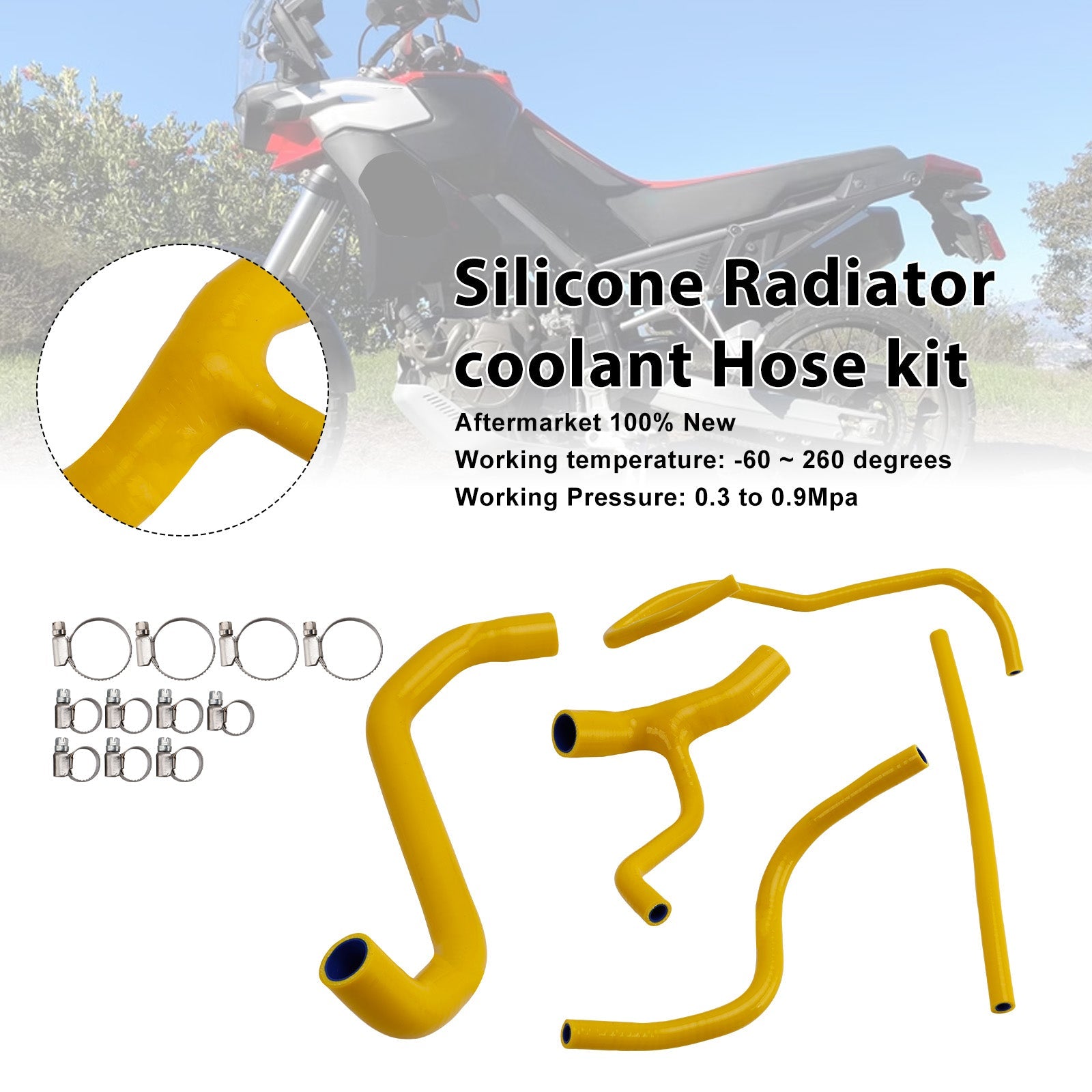 Durite de refroidissement en silicone pour radiateur Aprilia Tuareg 660 (2022-2025)