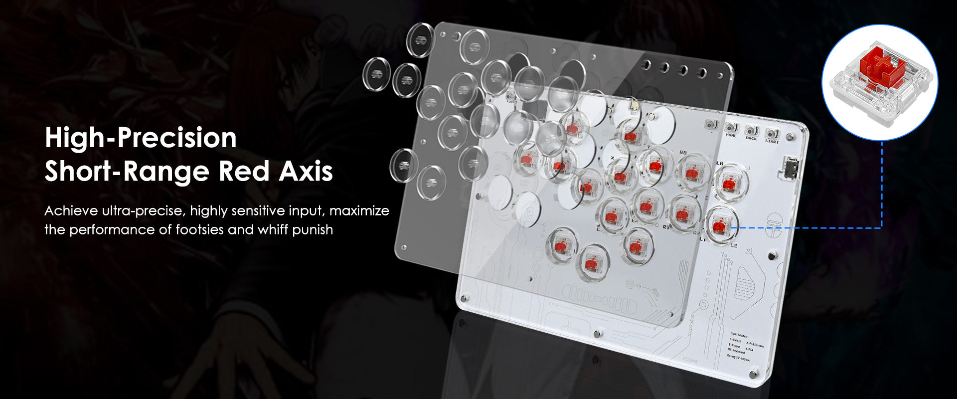 HITBOX hitbox Fighting Keyboard Arcade Joystick Zaawansowane przyciski Street Fighter 6 Steam Klawiatura Raspberry Pi