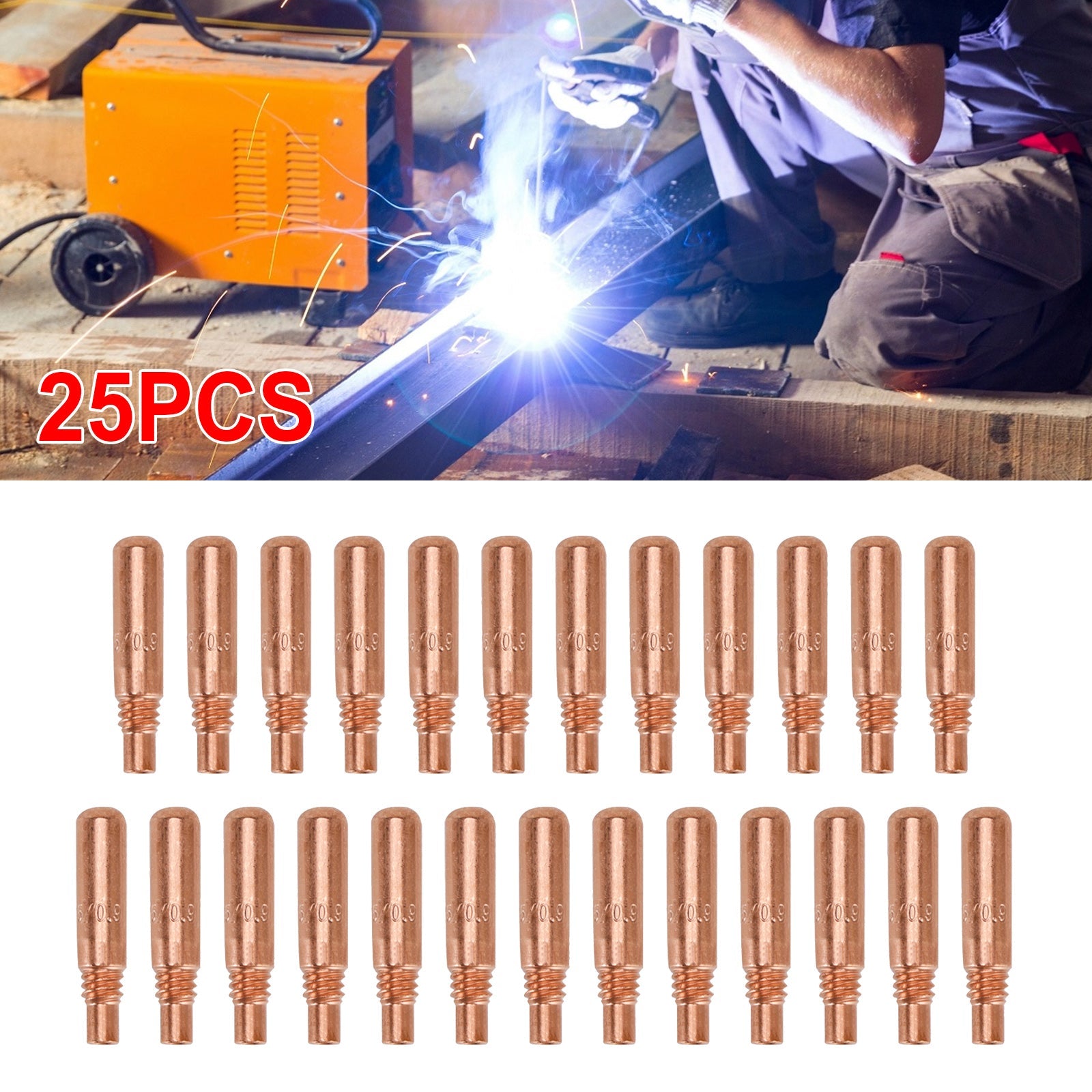 25 embouts de contact 0,035"" pour Miller MDX Acculock Multimatic T-M035