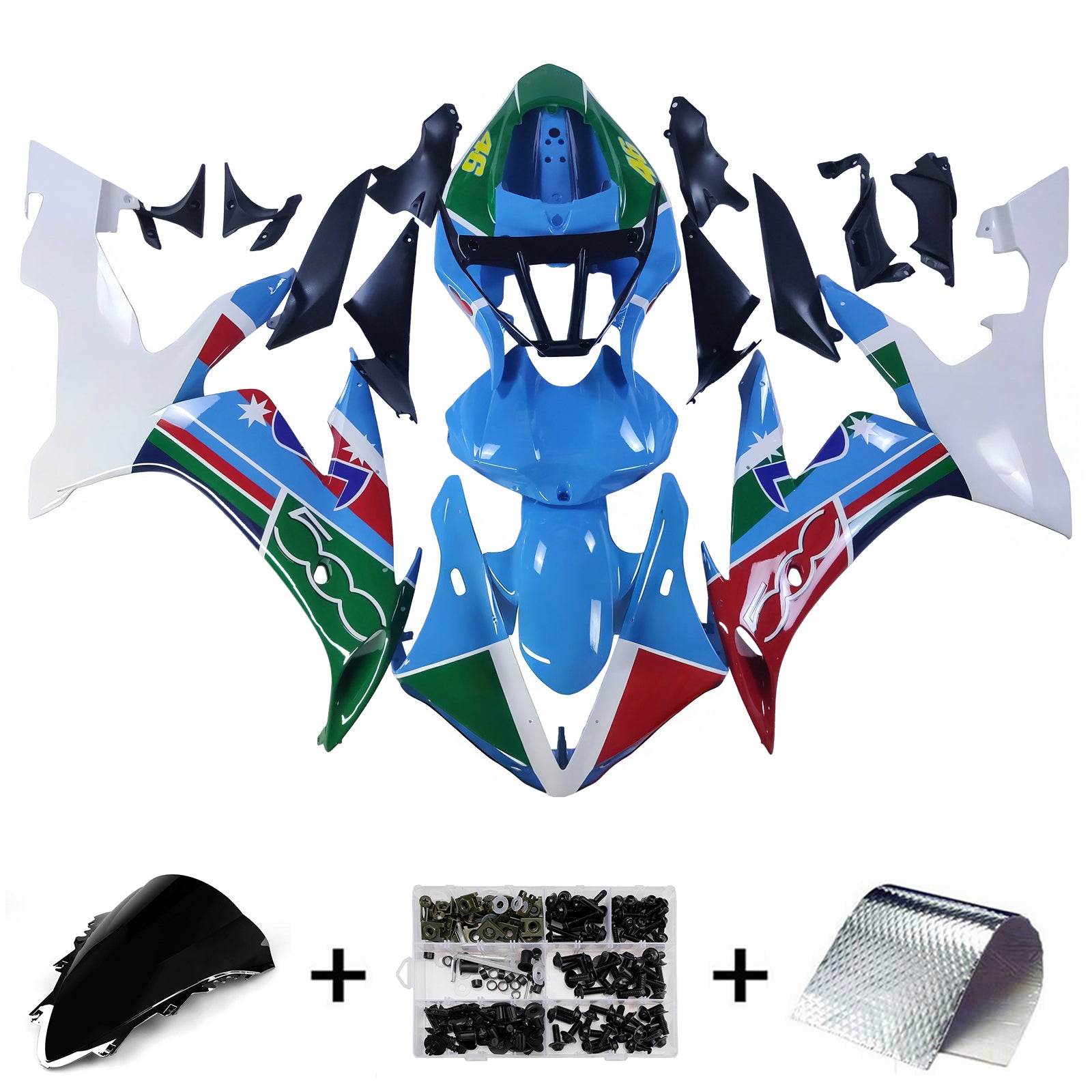 Kit de carénage par injection, carrosserie en plastique ABS, compatible avec Yamaha YZF 1000 R1 2004-2006