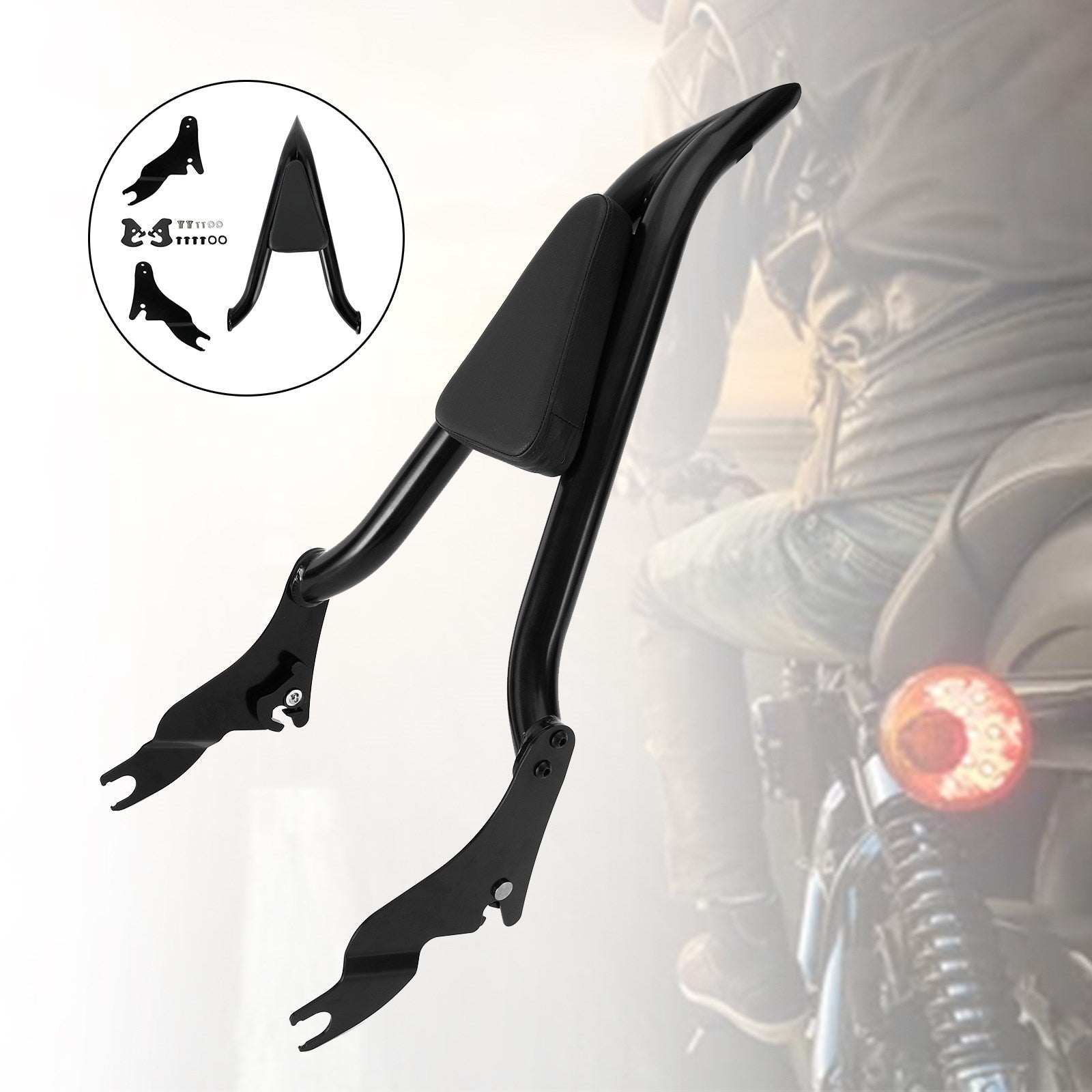 Touring Road King / Road Glide / Street Glide 2009-2023 Matkustajan selkänoja