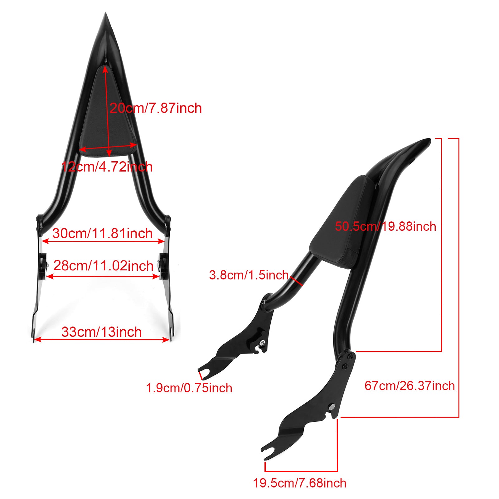 Touring Road King / Road Glide / Street Glide 2009-2023 Matkustajan selkänoja