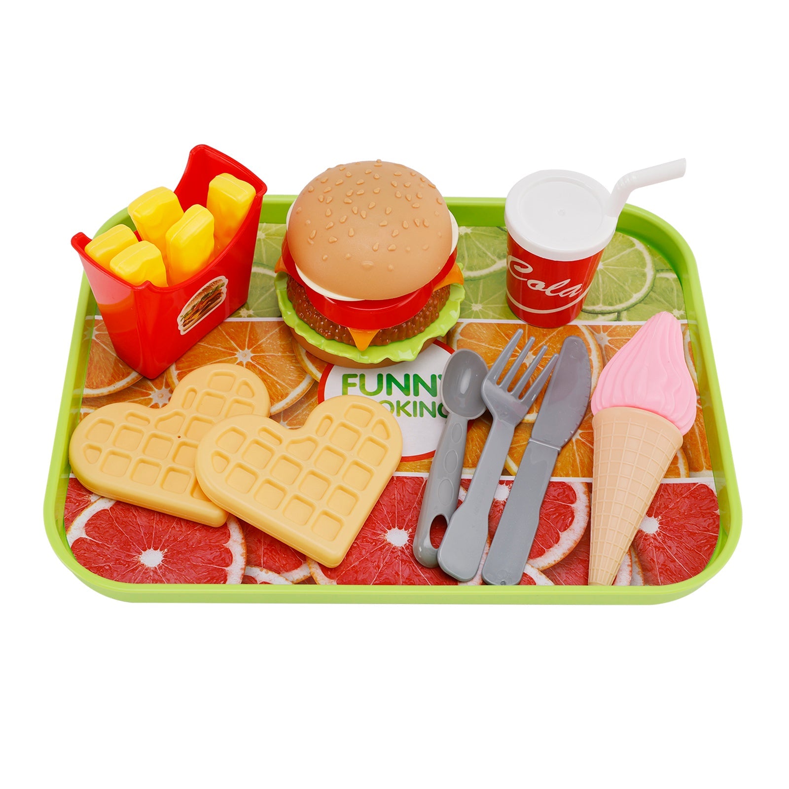 Hamburger, waffle, patatine fritte, bevande, gioco alimentare, set da cucina, giocattoli per bambini