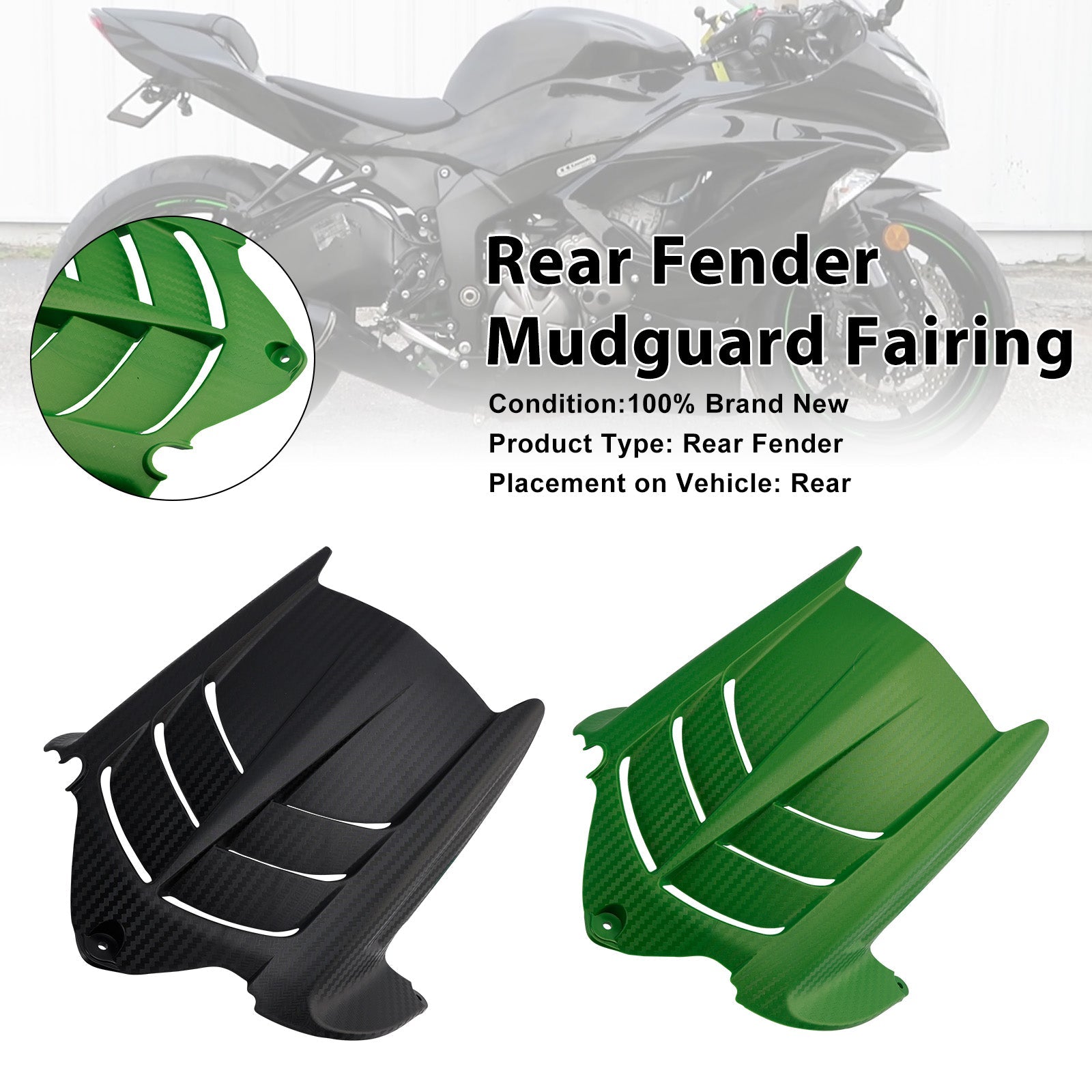 Carénage de garde-boue arrière pour Kawasaki ZX-6R 636 2009-2025