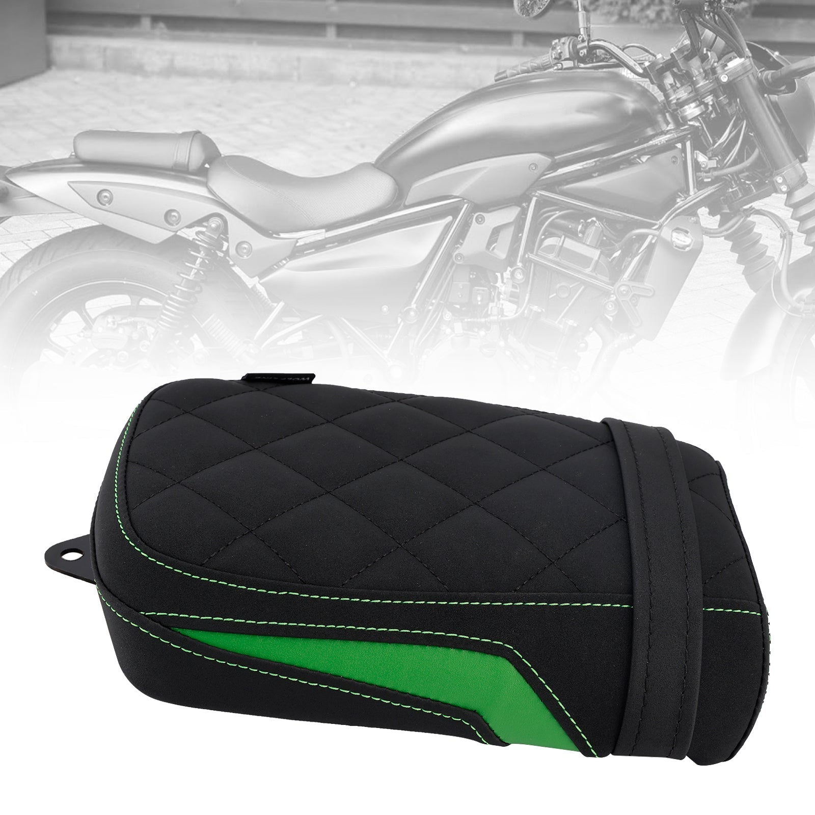 Črna poliuretanska ravna blazina za sovoznikov zadnji sedež za Kawasaki Eliminator 500 (2024-2025).