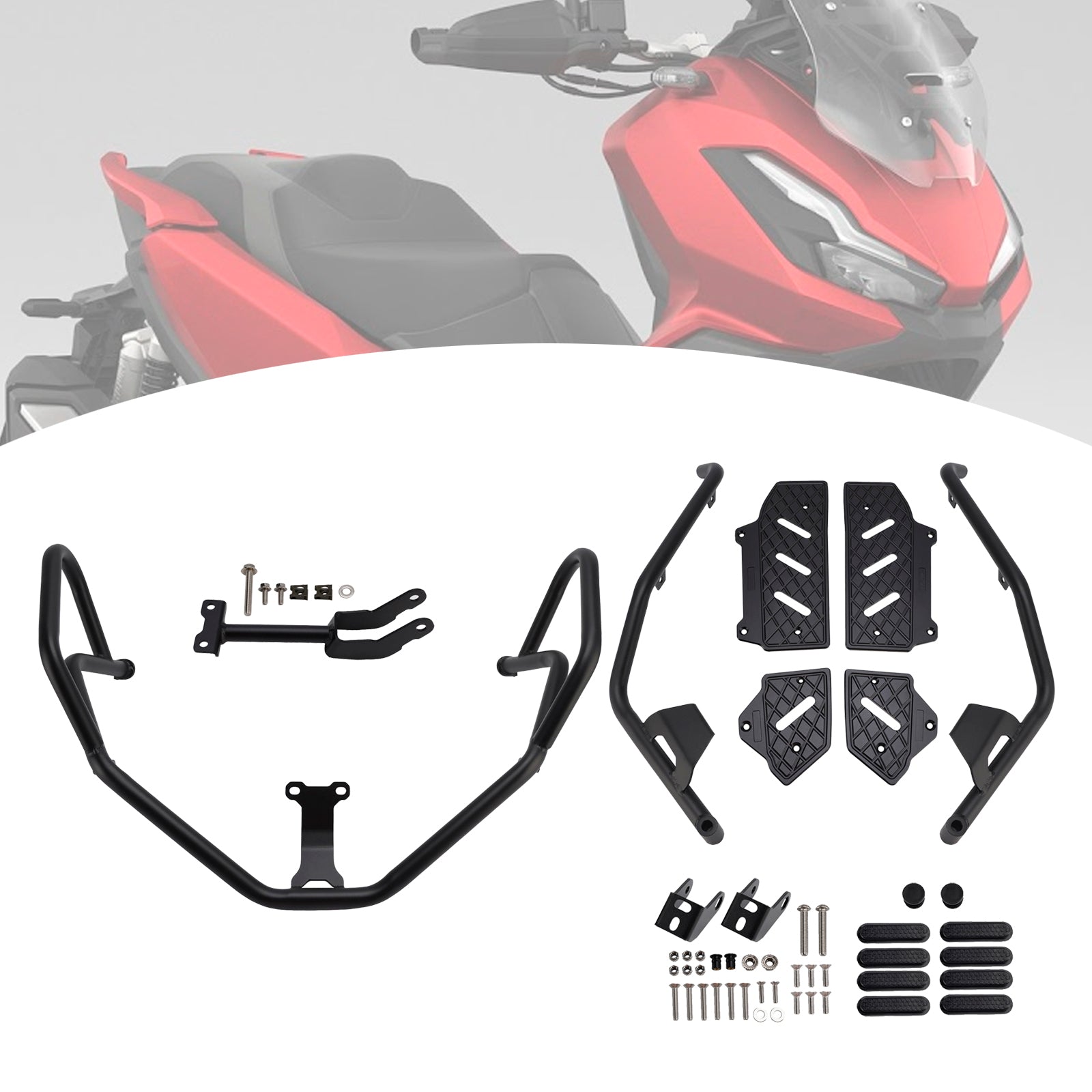 Sprednji in zadnji odbijač za Honda Adv350 (2022-2025), črna zaščita motorja.