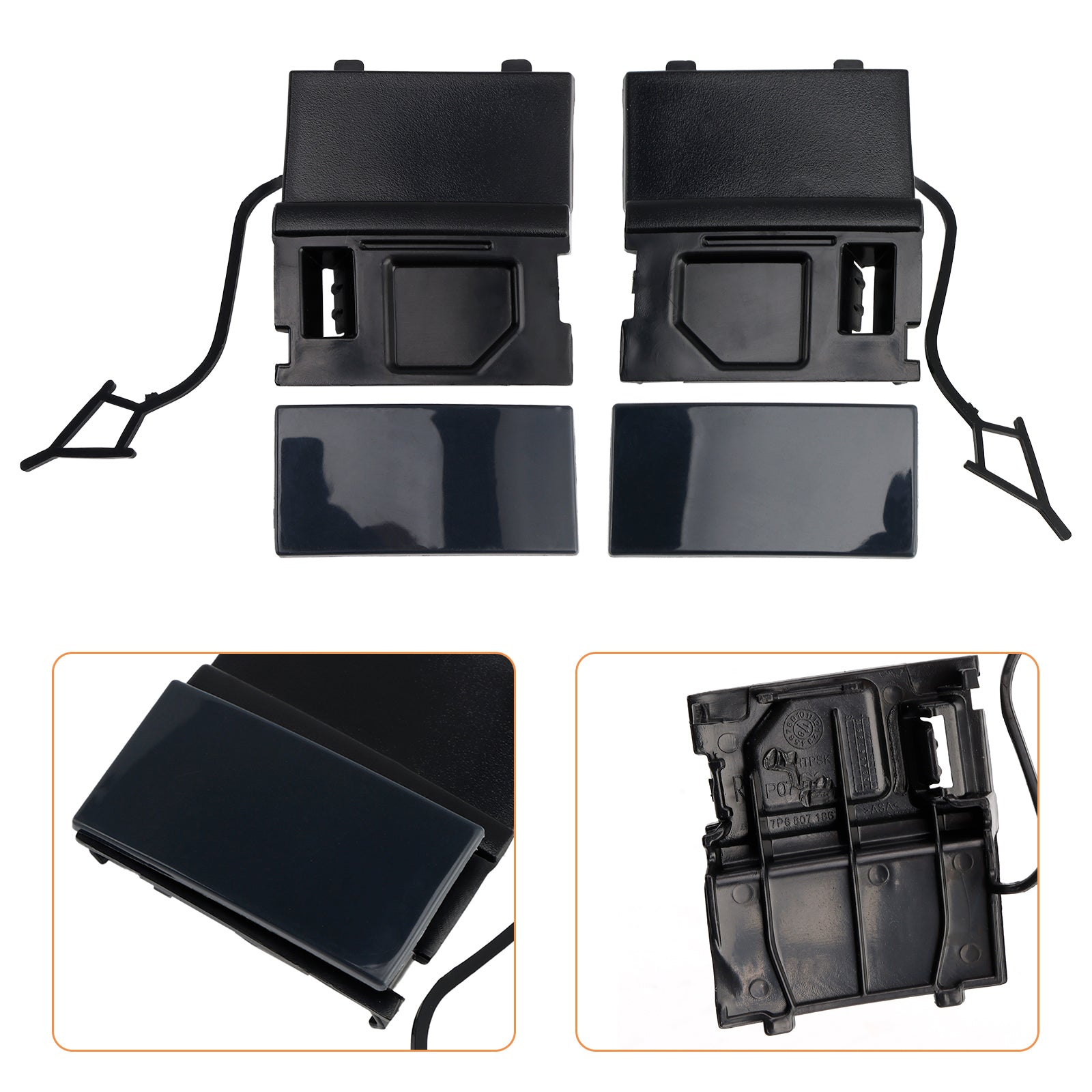 Paire de cache-œillets de crochet de remorquage pour pare-chocs avant de voiture pour VW Touarge 2014-2018