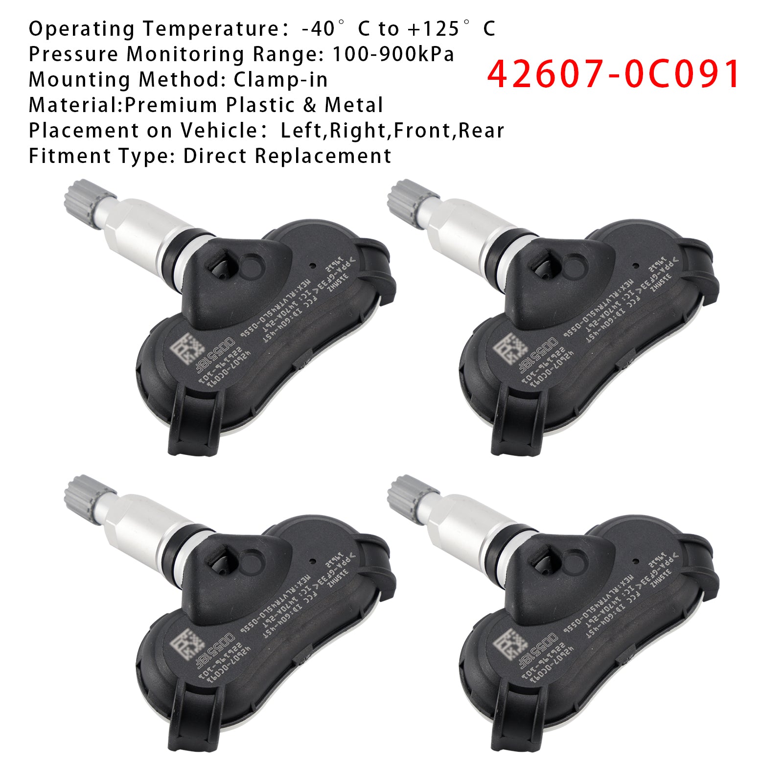 TPMS 4X Senzor pnevmatik za Toyota RAV4 Highlander Tundra 42607091