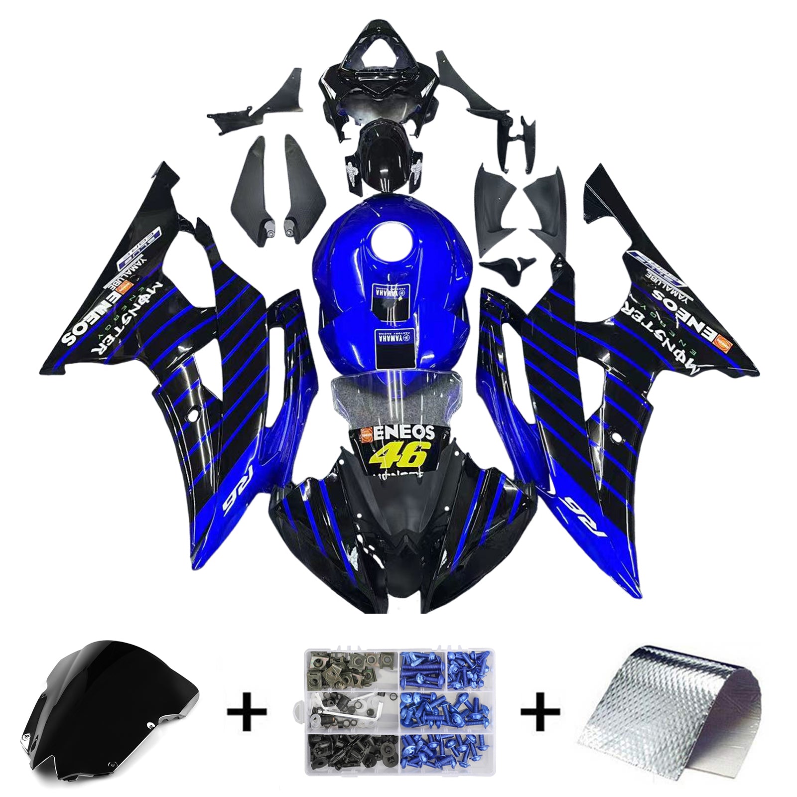 Injection Fairing Kit Bodywork Plastic ABS fit For Yamaha YZF 600 R6 2008-2016