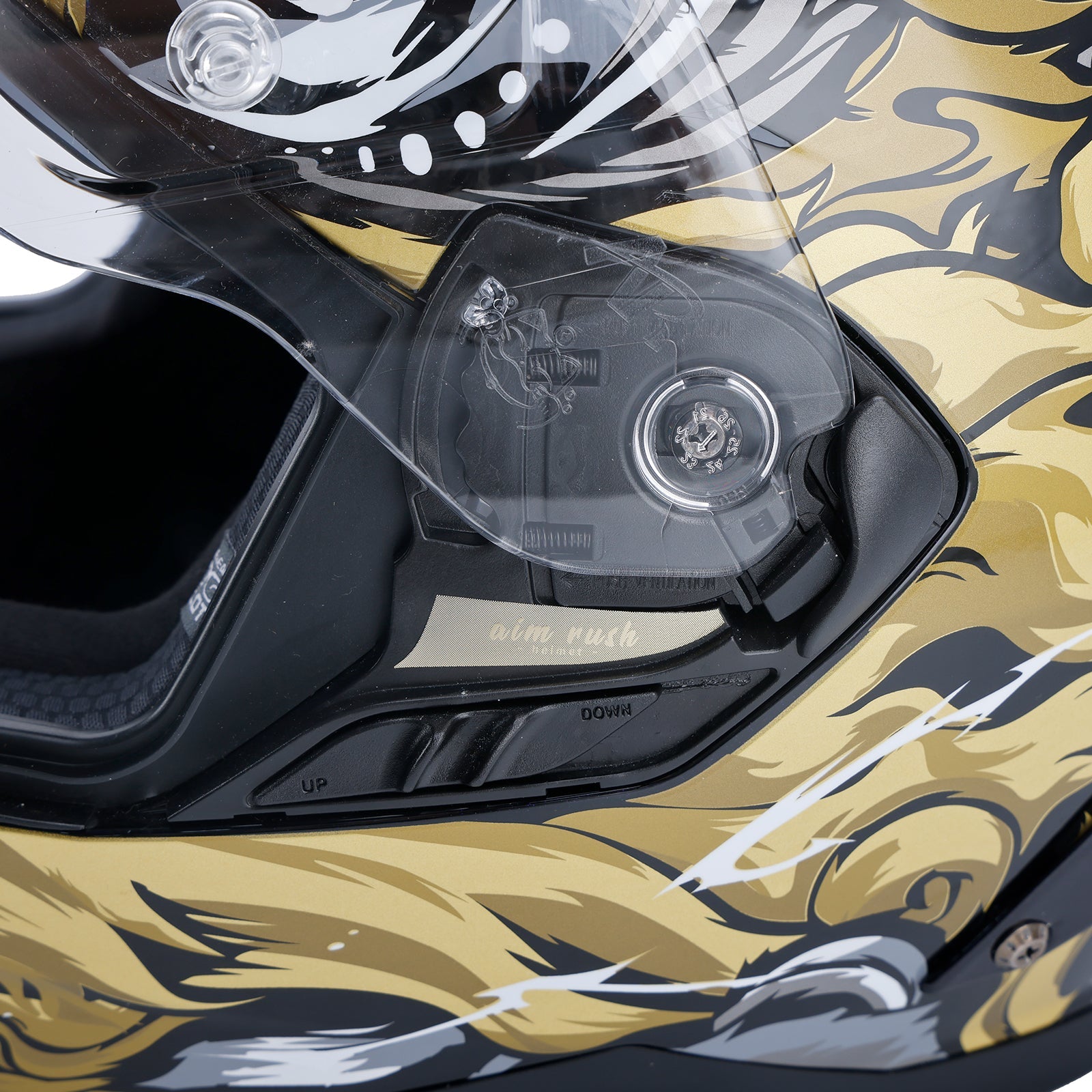 Casco de motocicleta integral Dot para adultos, negro y oro