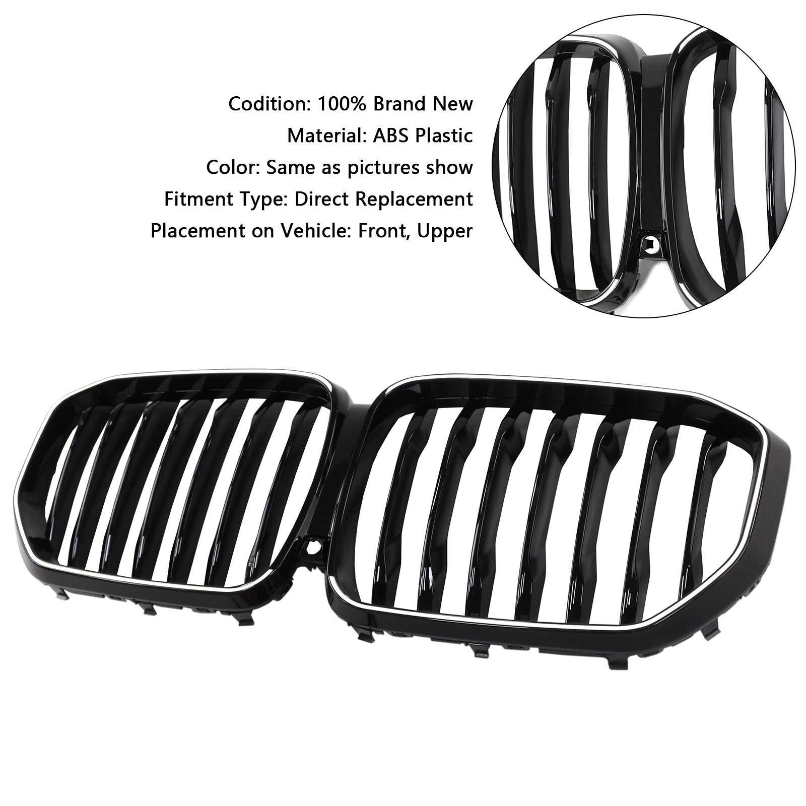 Calandre avant noire brillante M-Performance pour BMW X5 G05 2019-2022