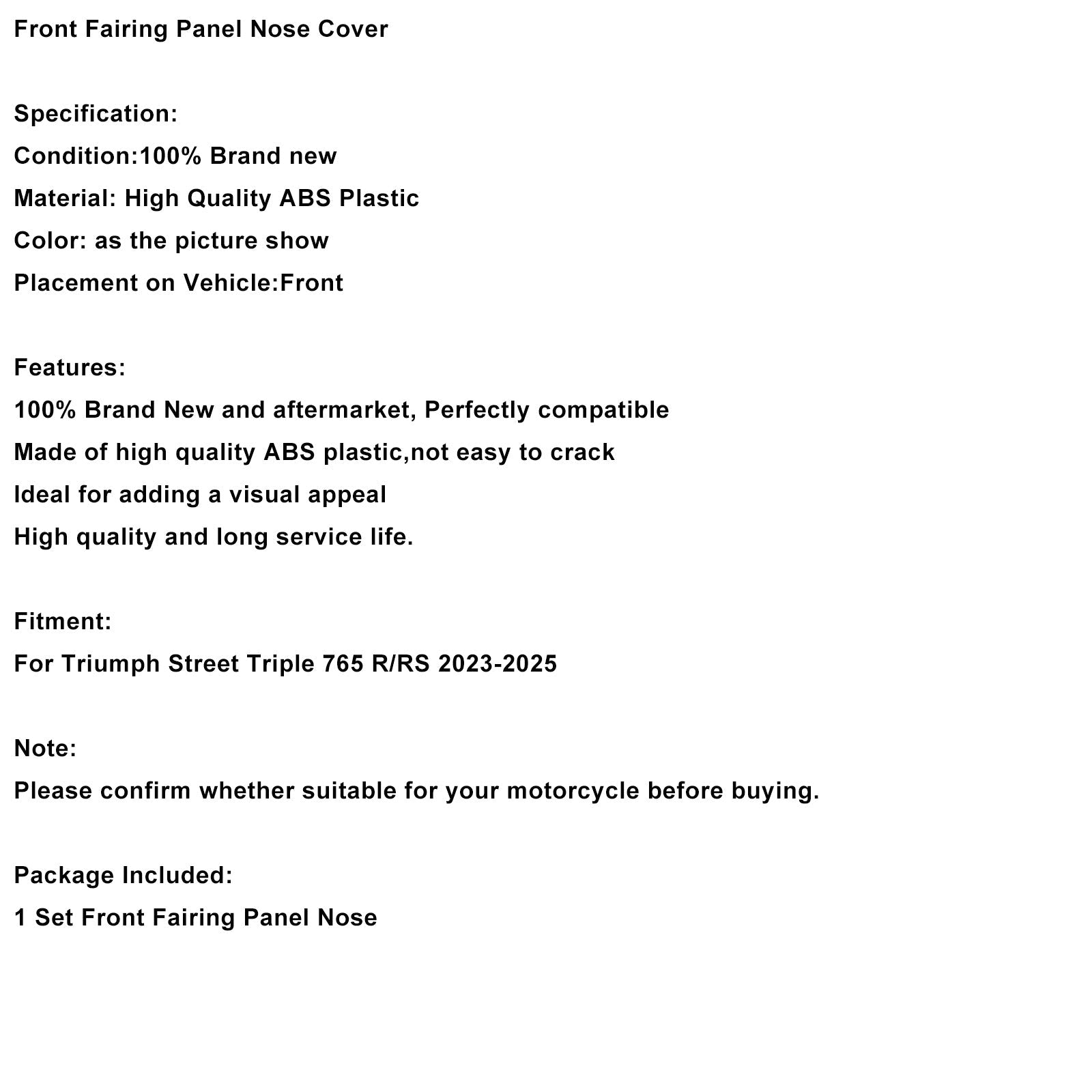 Carénage avant Street Triple 765 R/RS 2023-2025