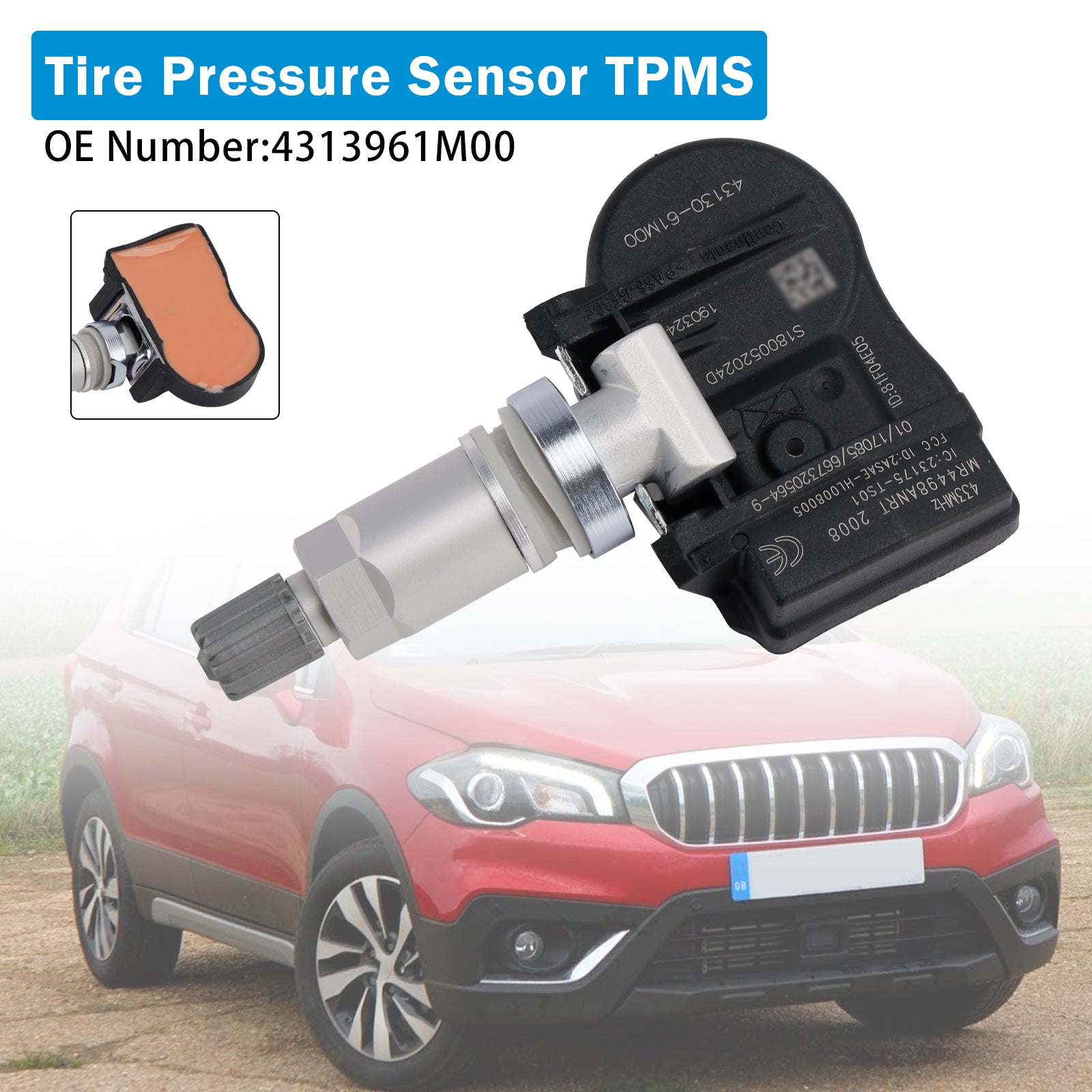 Sensor de presión de neumáticos TPMS 4313961M00 para Fiat Sedici, Suzuki Alto, Baleno y Swift