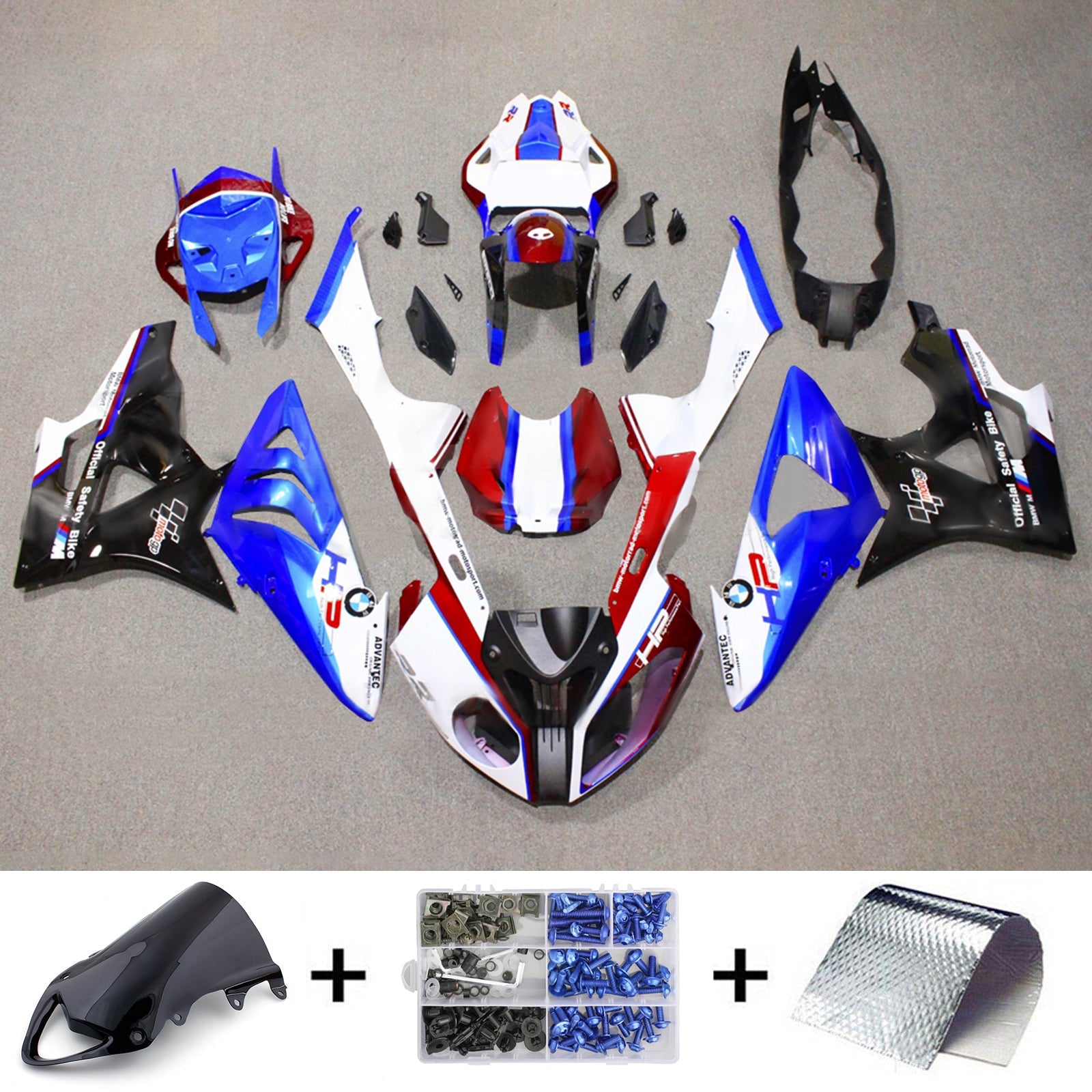 Kit de carénage d'injection pour BMW S1000RR 2009-2014 Carrosserie Plastique ABS