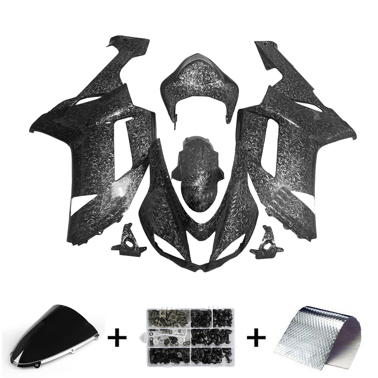 Kit di carenatura a iniezione, carrozzeria in plastica ABS per Kawasaki ZX6R 636 2007-2008