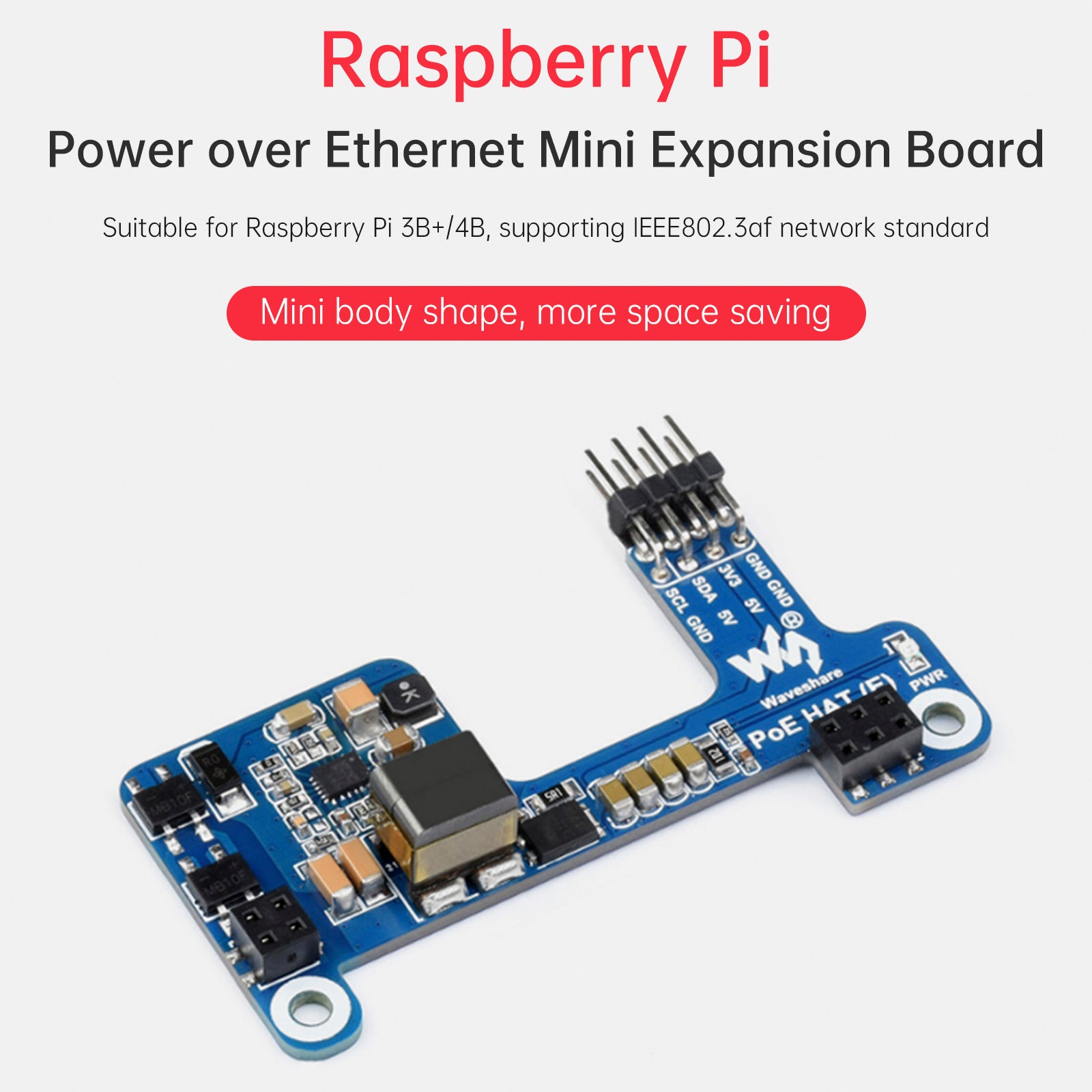 Carte d'extension d'alimentation Ethernet PoE pour Raspberry Pi 4B/3B+