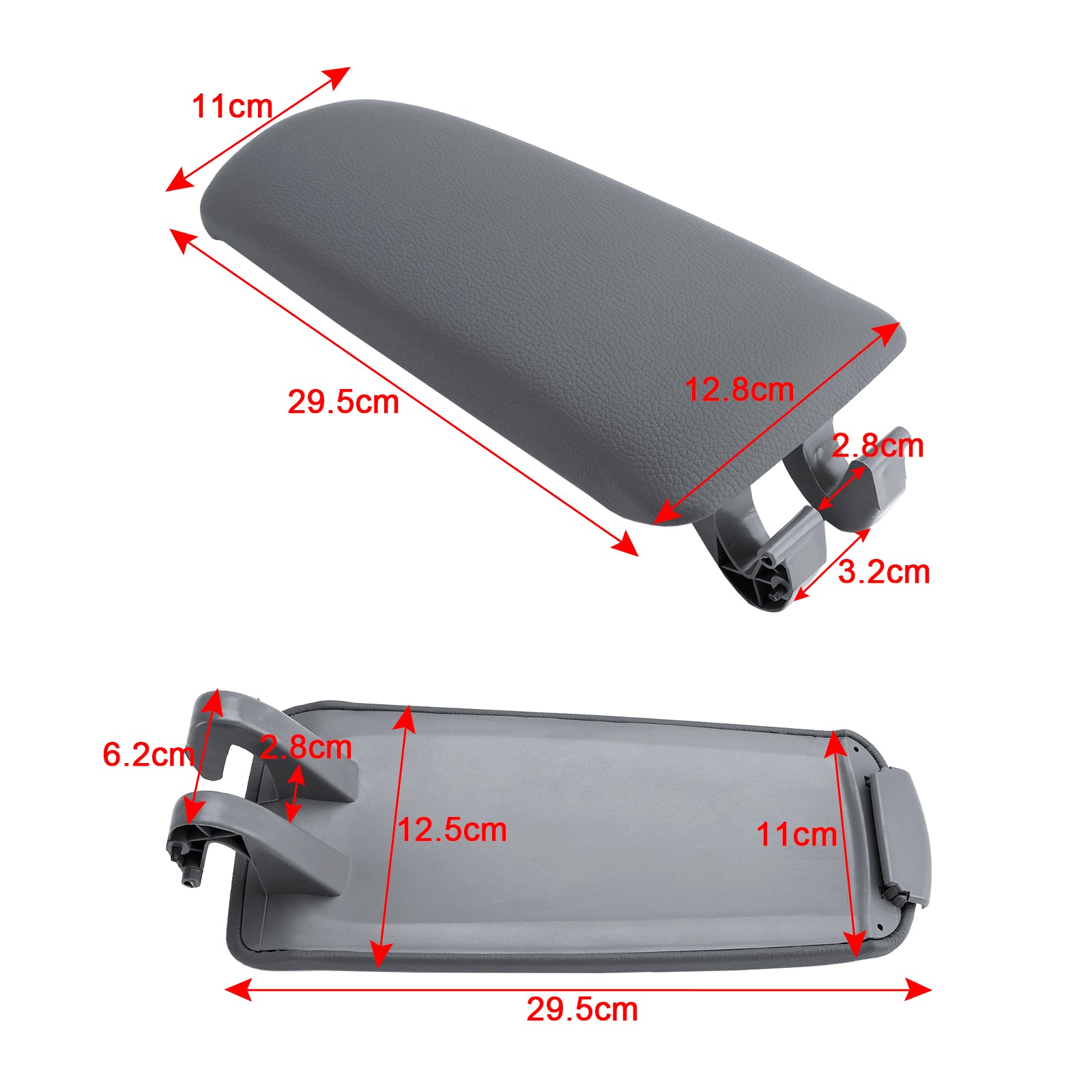 Couvercle de console centrale d'accoudoir en cuir gris pour Audi A4 B6 B7 2001-2008 8E0864245E