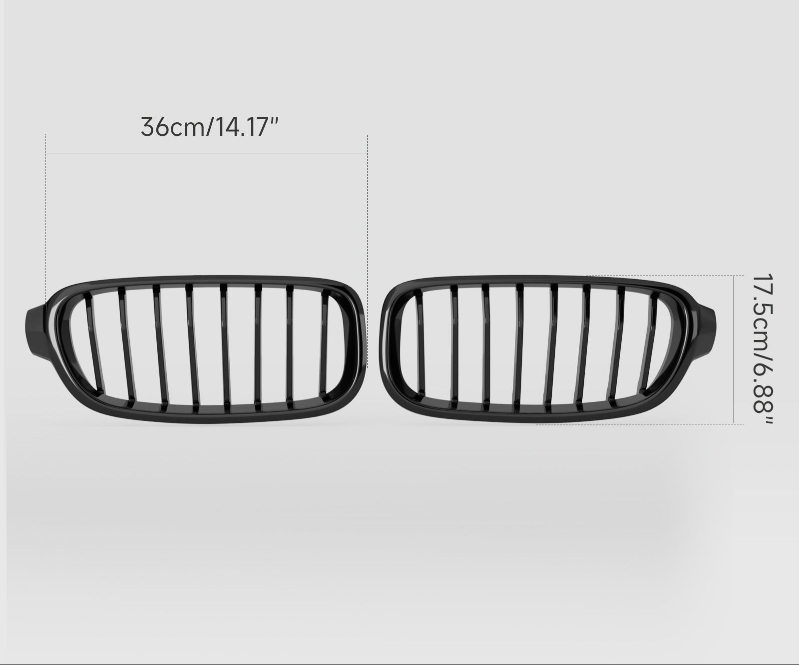 BMW 3 Series F30 F31 F35 2012-2019 Grill de riñón delantero negro brillante