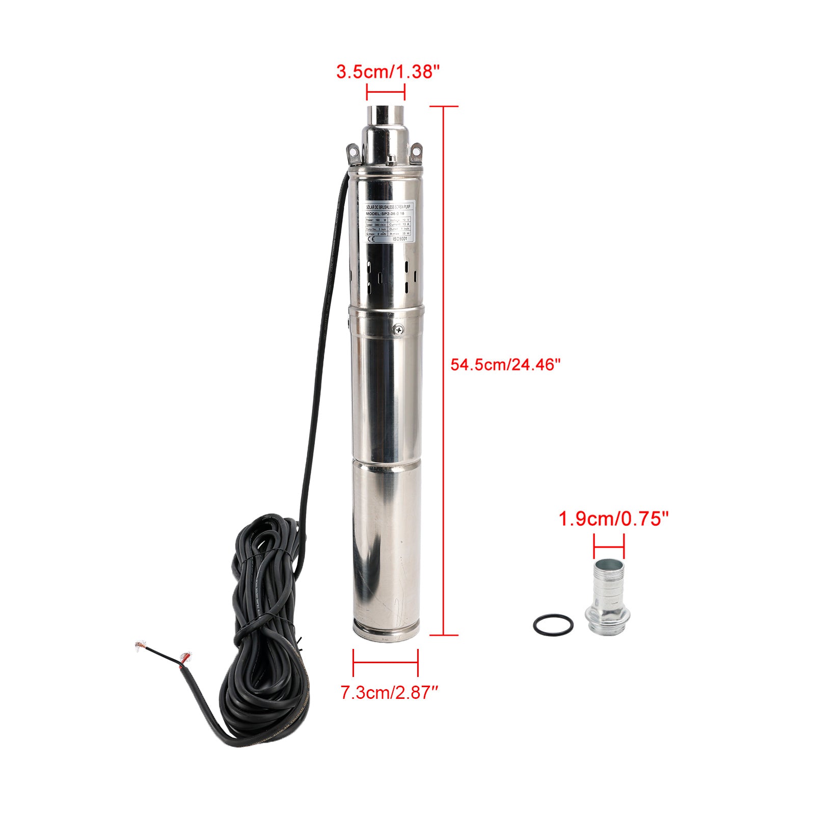 3" 12V 150W MPPT Screw Solar Bore Pump Submersible Deep Well Hole Steel
3" 12V 150W Deep Well Solar Submersible Bore Hole Water Pump Built-in MPPT